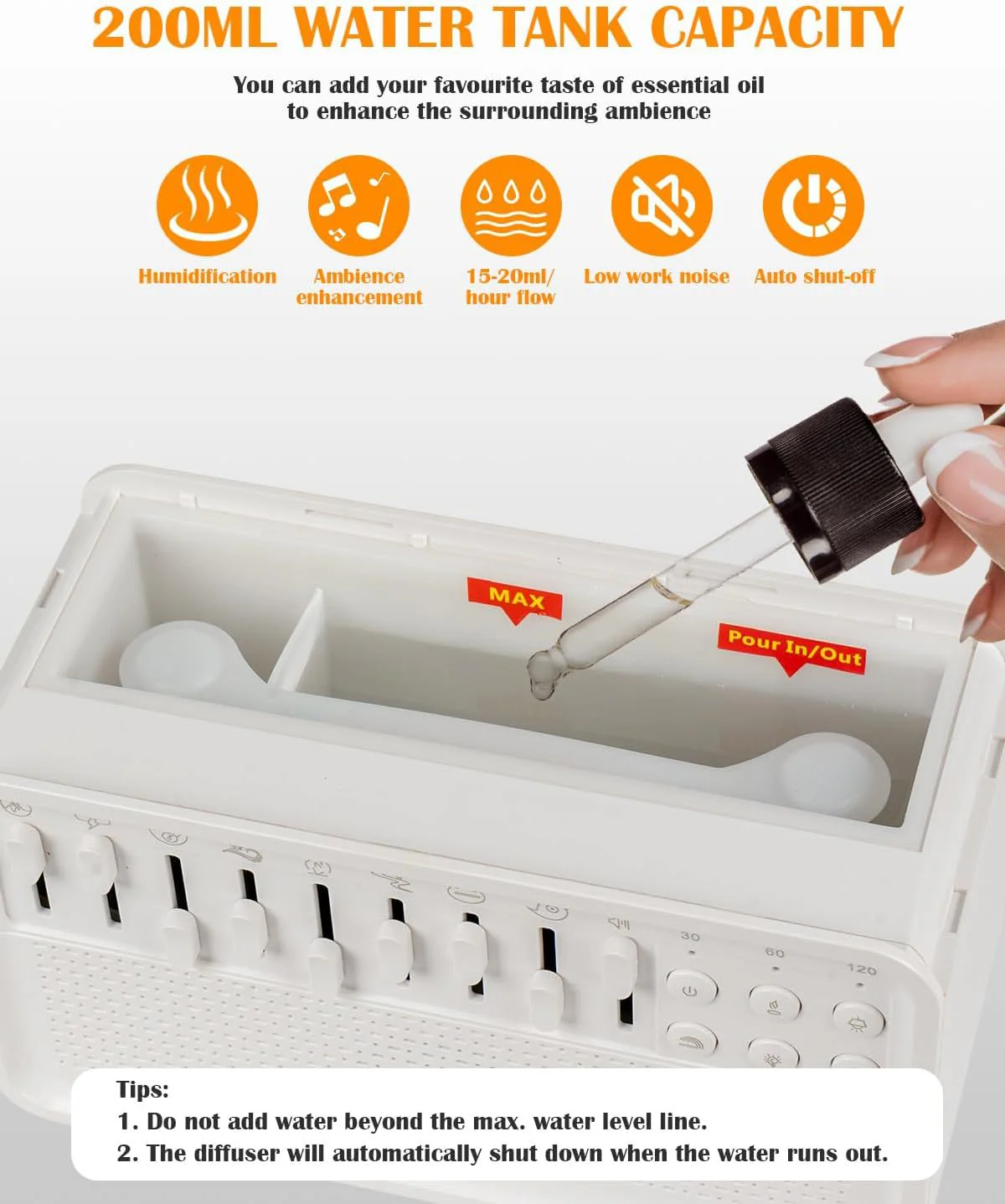 [GOLD] DreamMix Pro – White Noise Sound Machine with Scented Mist & Night Light - Image 4