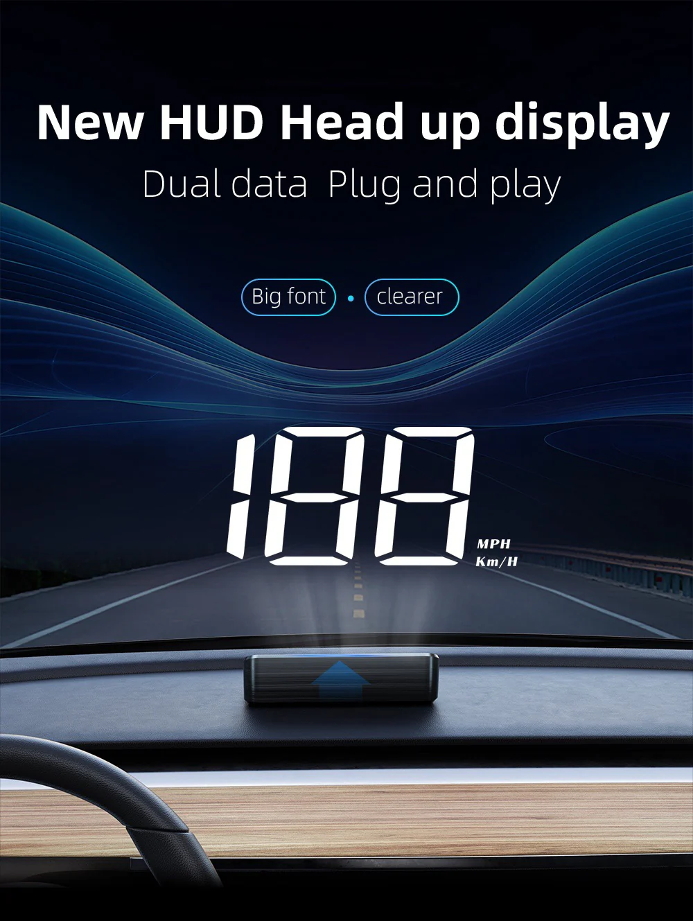 [GOLD] DriveSight GPS HUD Speedometer — Windshield Speed Projection Display - Image 2