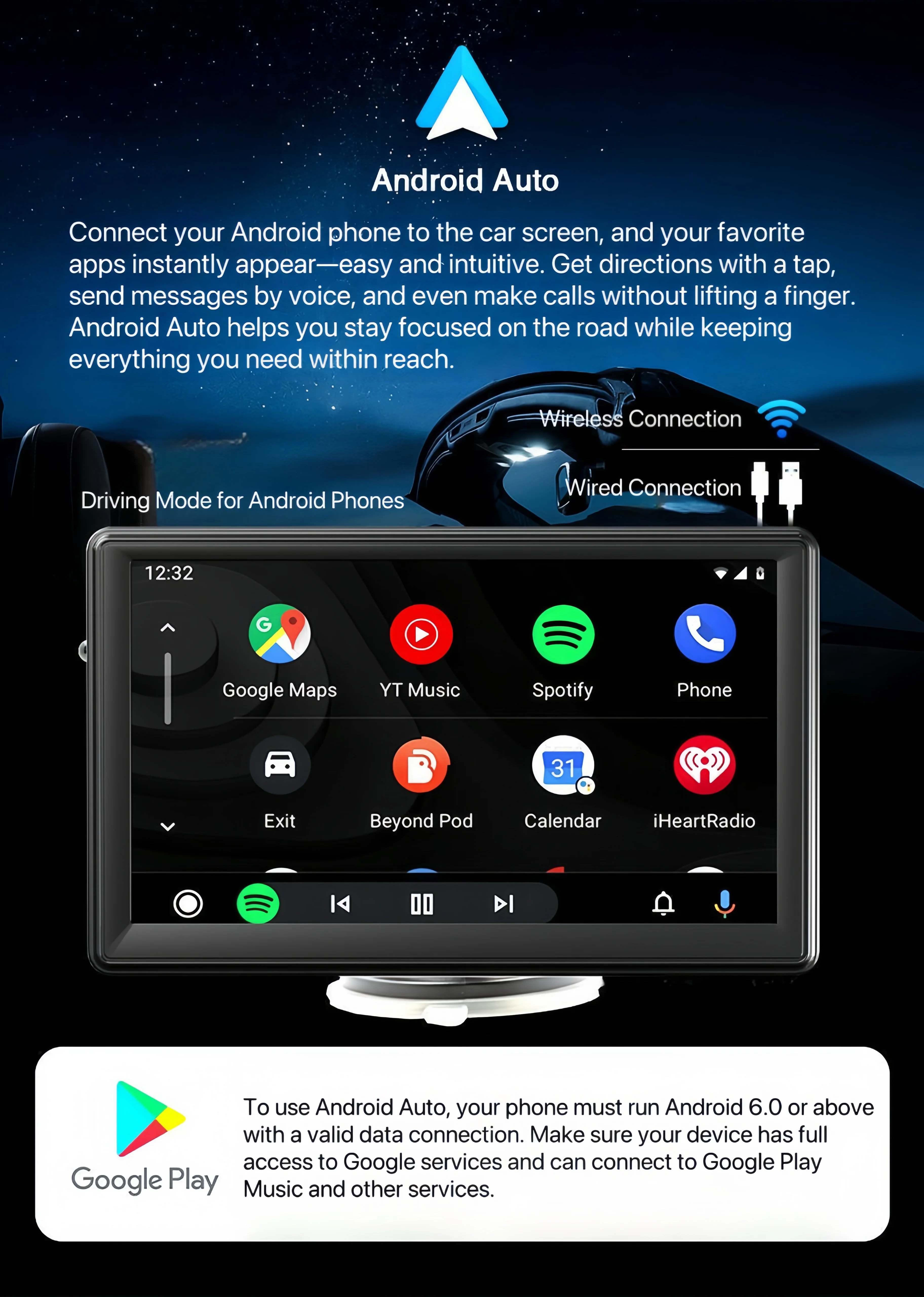 [GOLD] DriveSync 7 – Wireless CarPlay & Android Auto Screen - Image 4