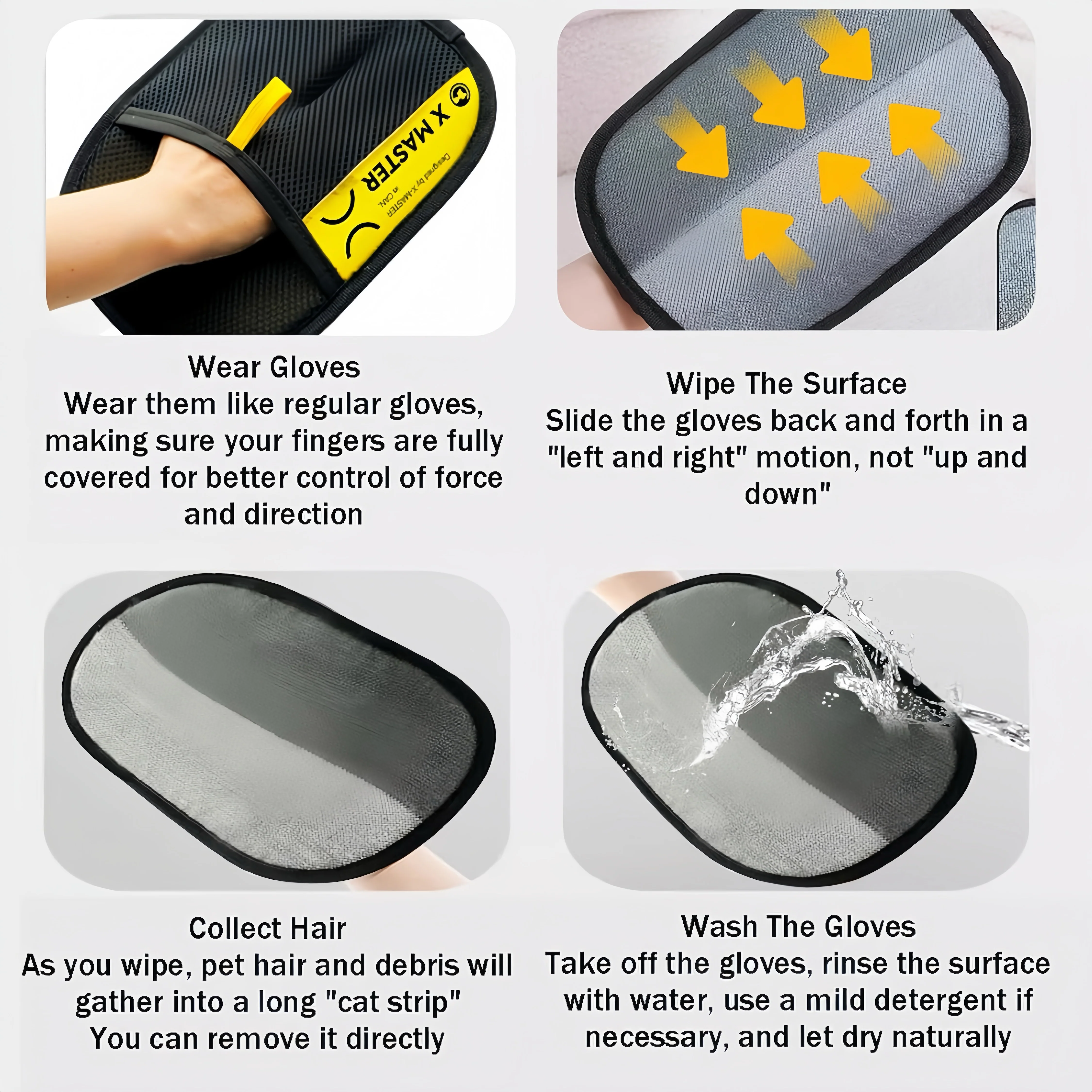 [SILVER] ElectroClean Pet Hair Removal Glove – Reusable & Eco-Friendly Cleaning Tool - Image 8