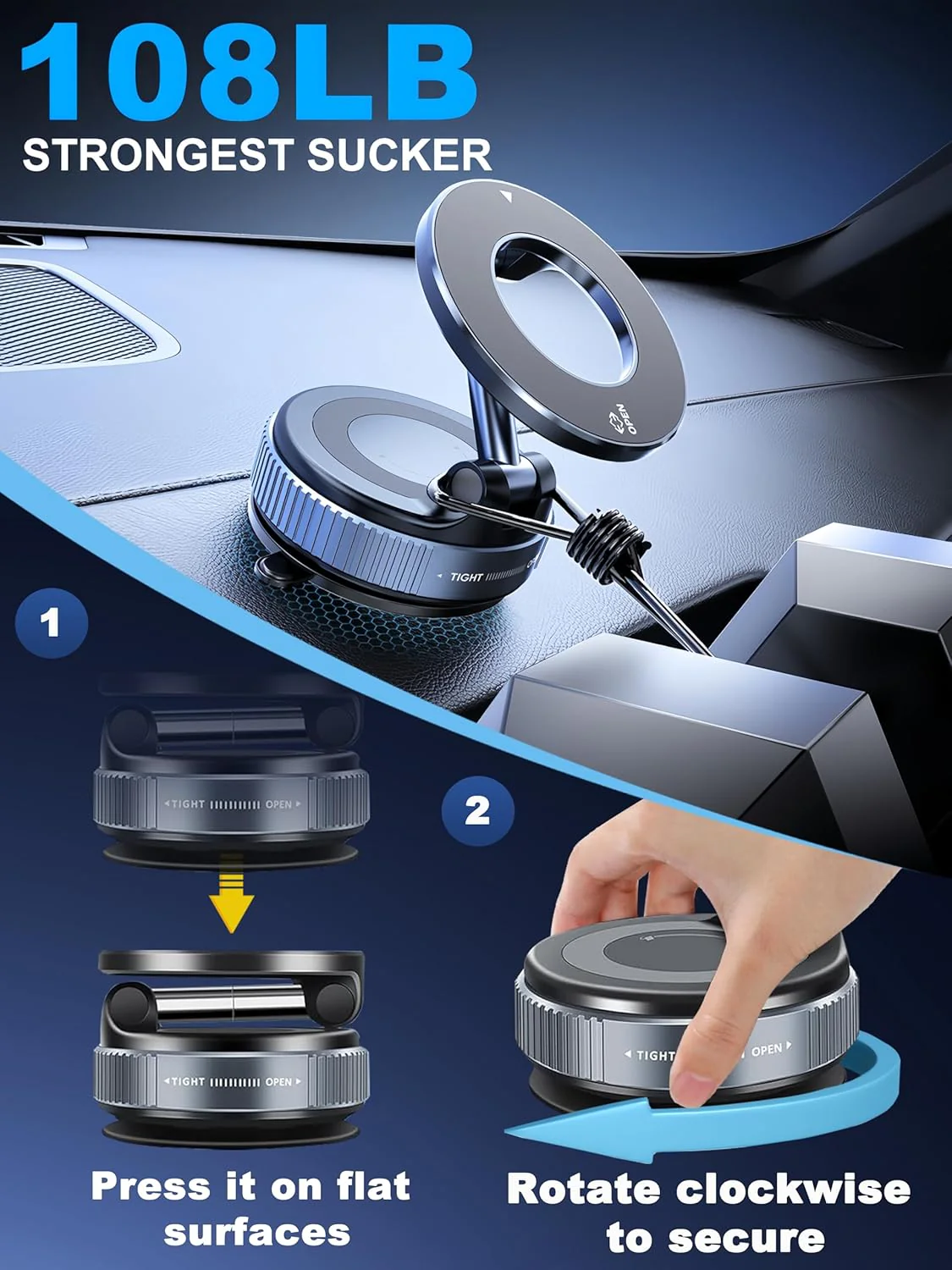 [GOLD] Gen 2 360° Vacuum + Nano-Gel Phone Holder - Image 4