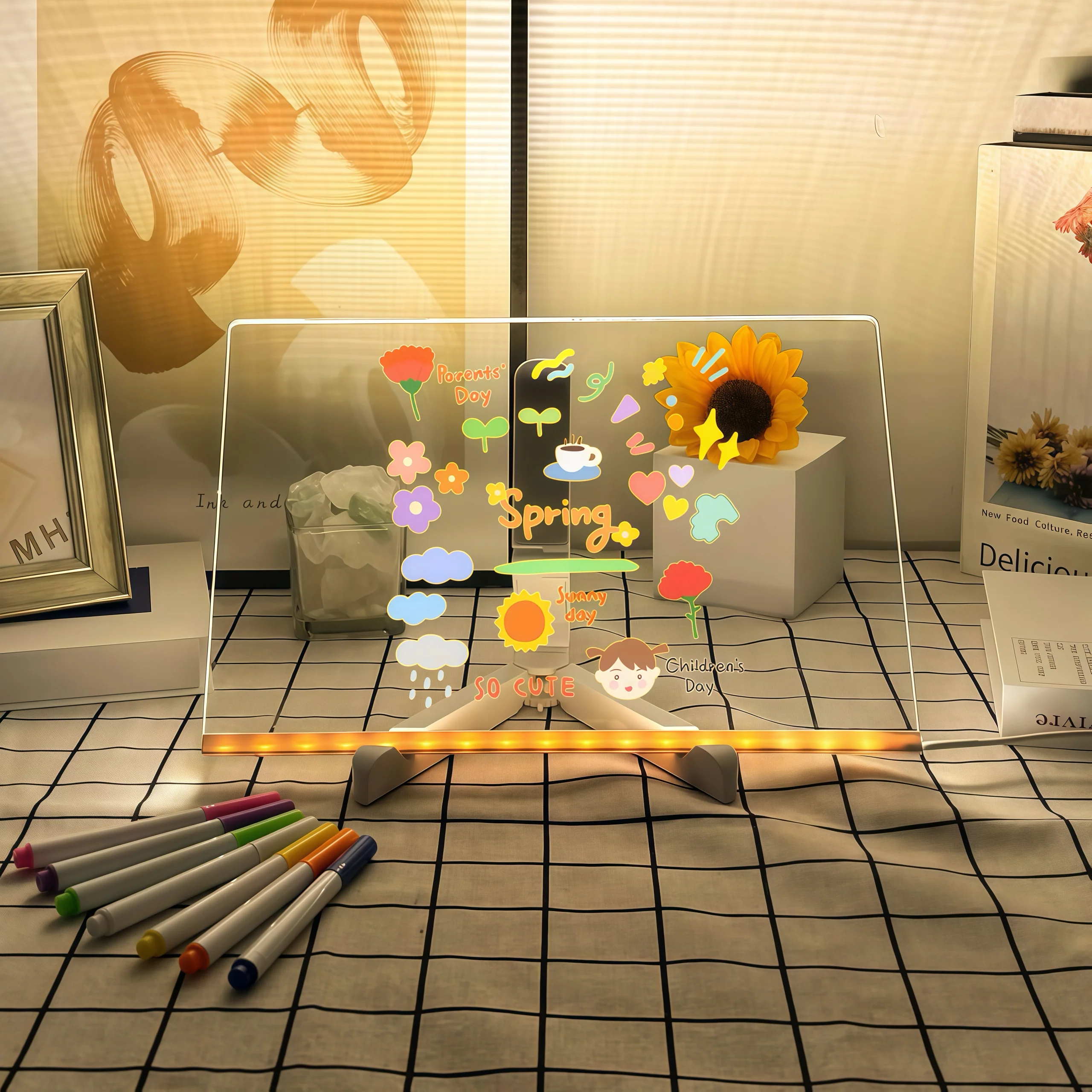 [GOLD] GlowBoard - LED Light-Up Writing & Drawing Board - Image 3