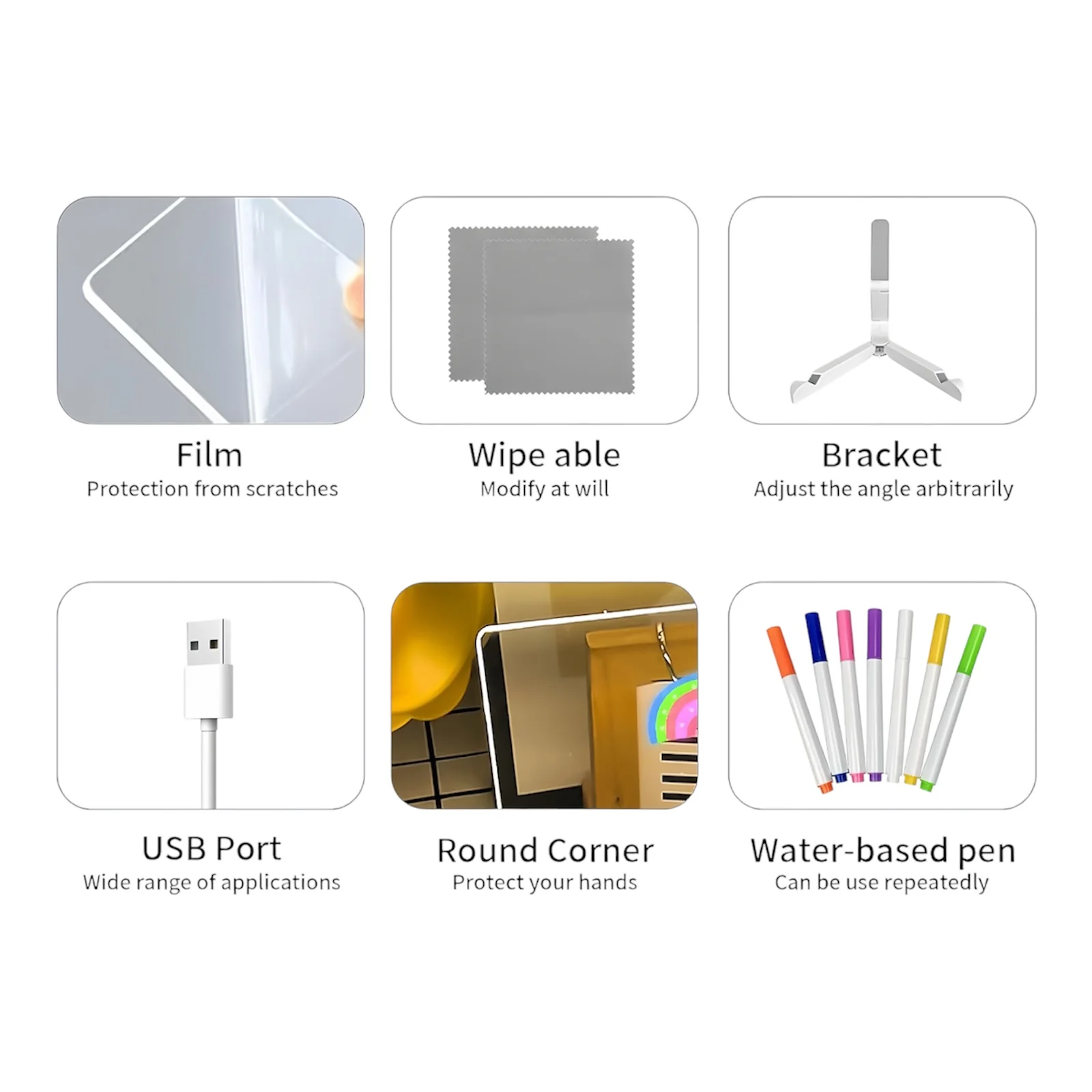 [GOLD] GlowBoard - LED Light-Up Writing & Drawing Board - Image 4