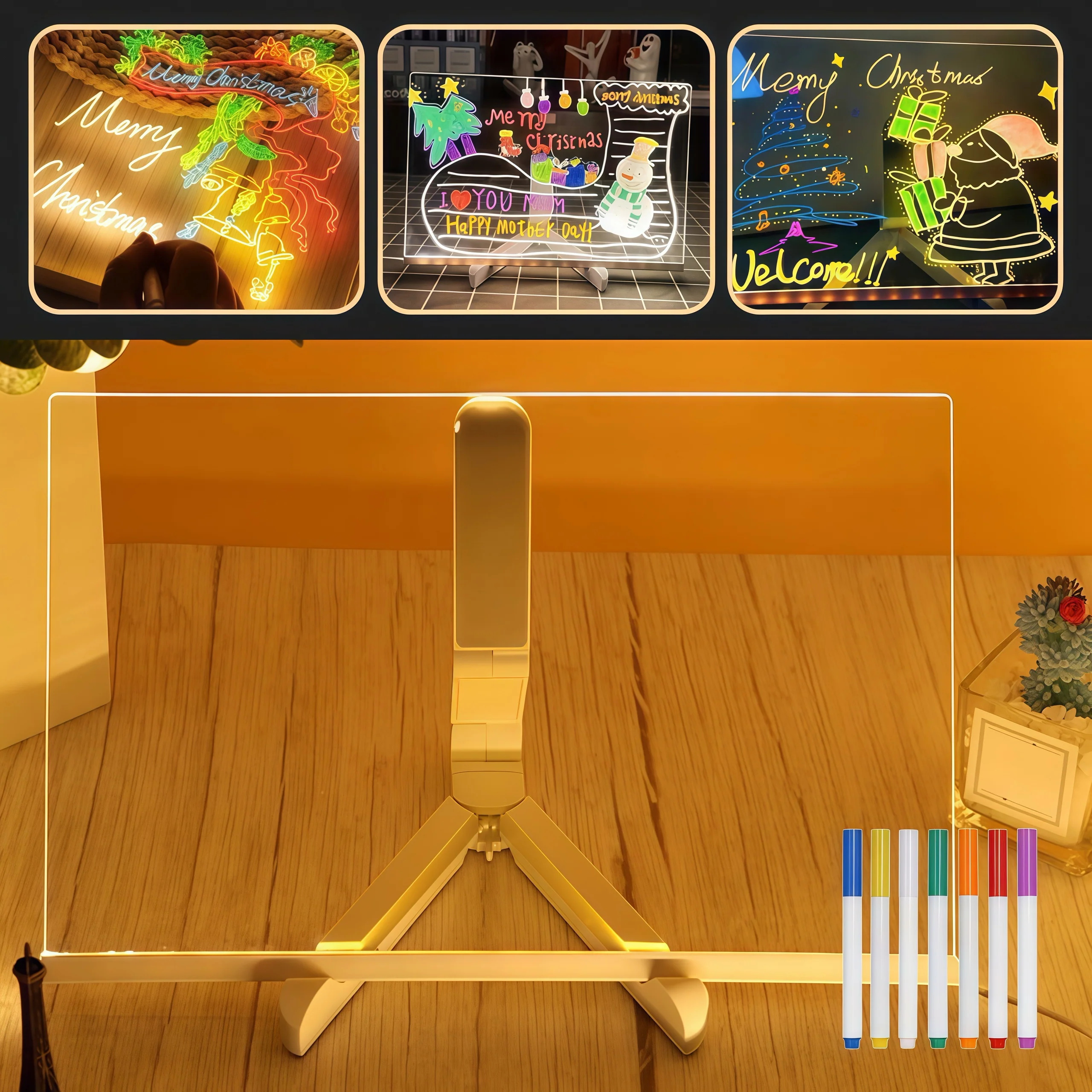 [GOLD] GlowBoard - LED Light-Up Writing & Drawing Board - Image 6