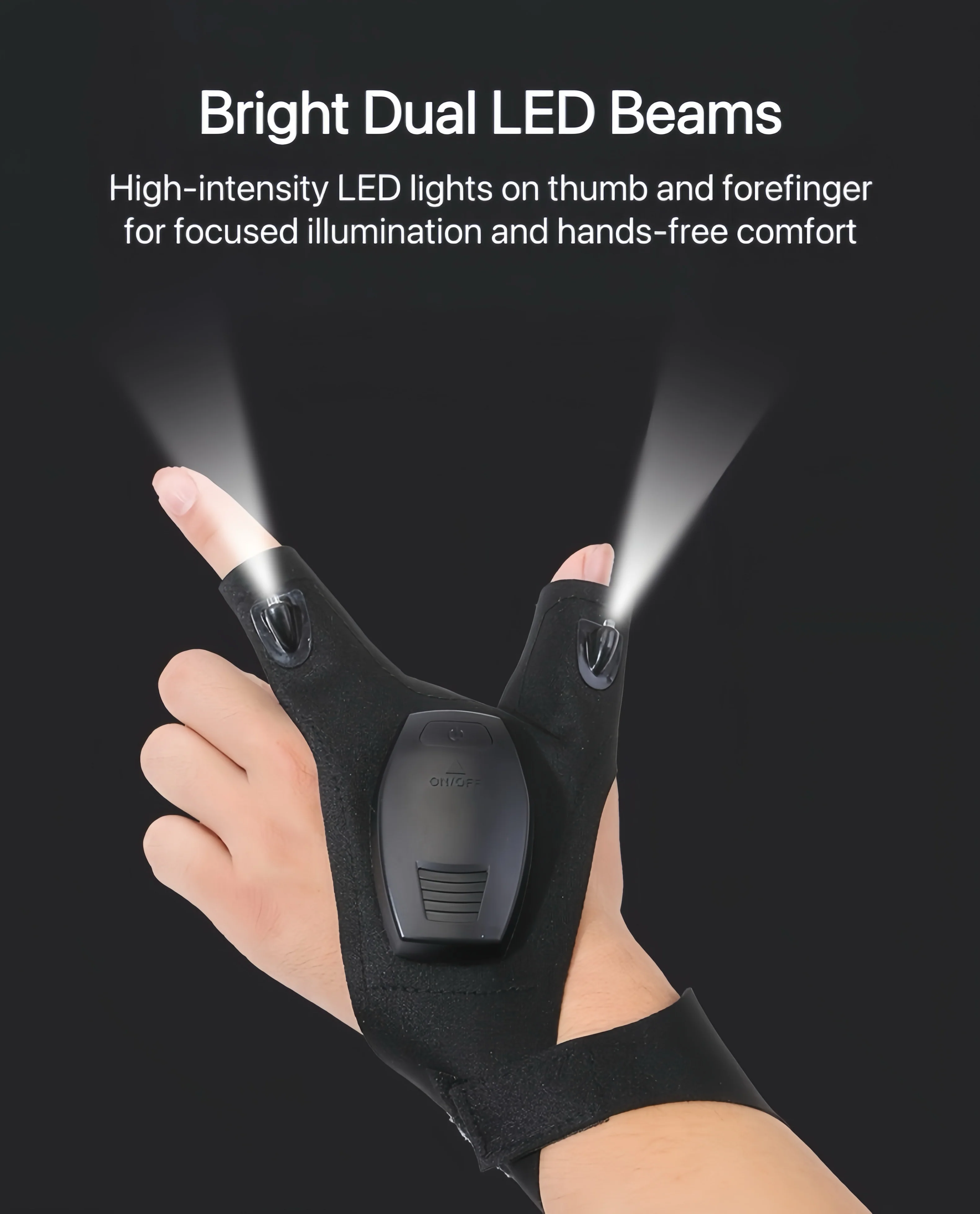 [GOLD] GlowGrip Pro – Waterproof Finger Flashlight Gloves - Image 2