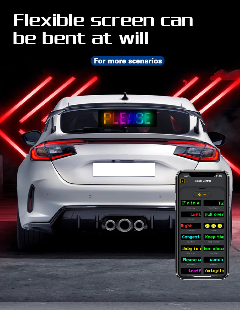 [GOLD] GlowPanel X – Programmable Car LED Display with Smart Remote Control - Image 5