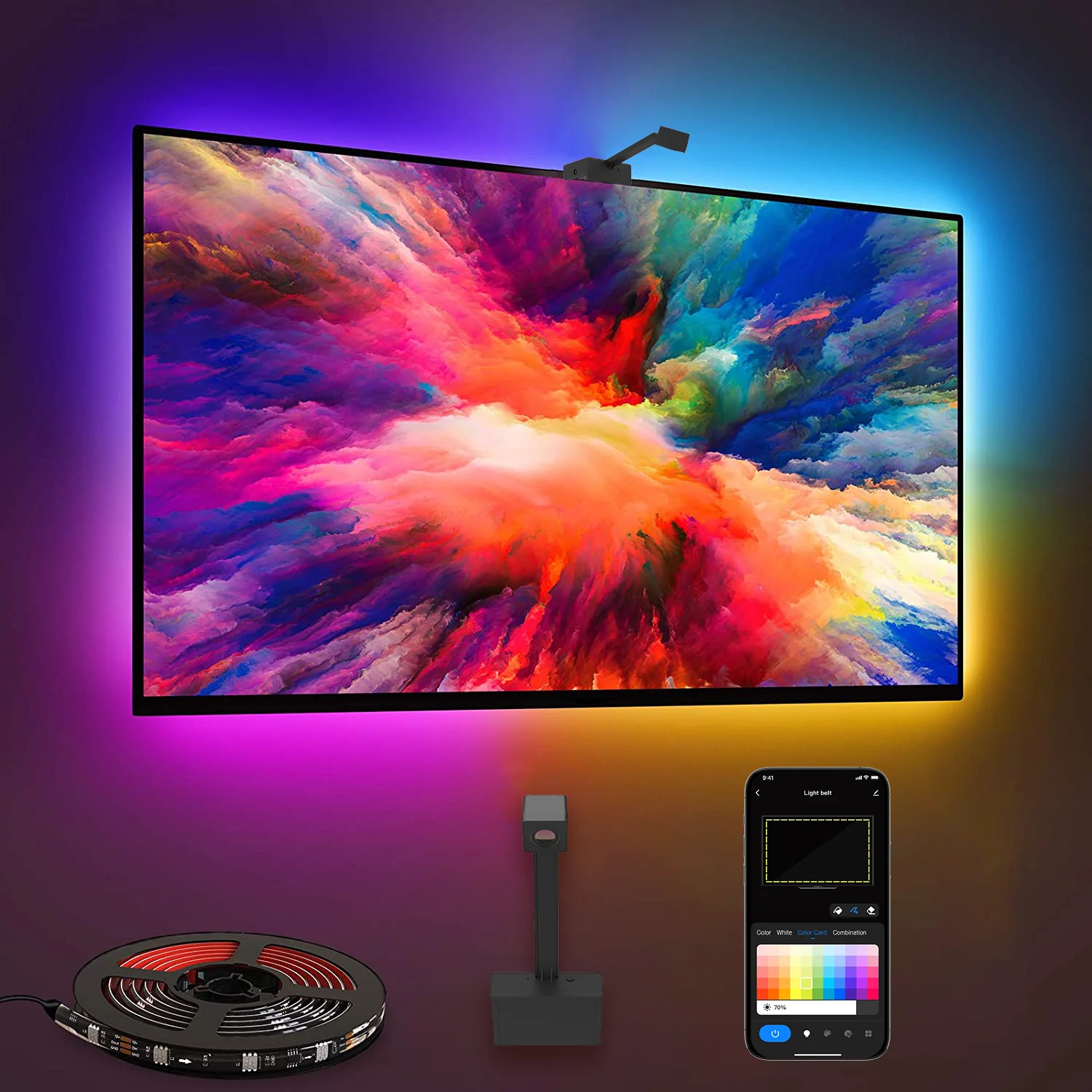 [GOLD] GlowSync™ HD – Smart LED TV Backlight Strip with Real-Time Screen Sync (50–65” TVs Only) - Image 2