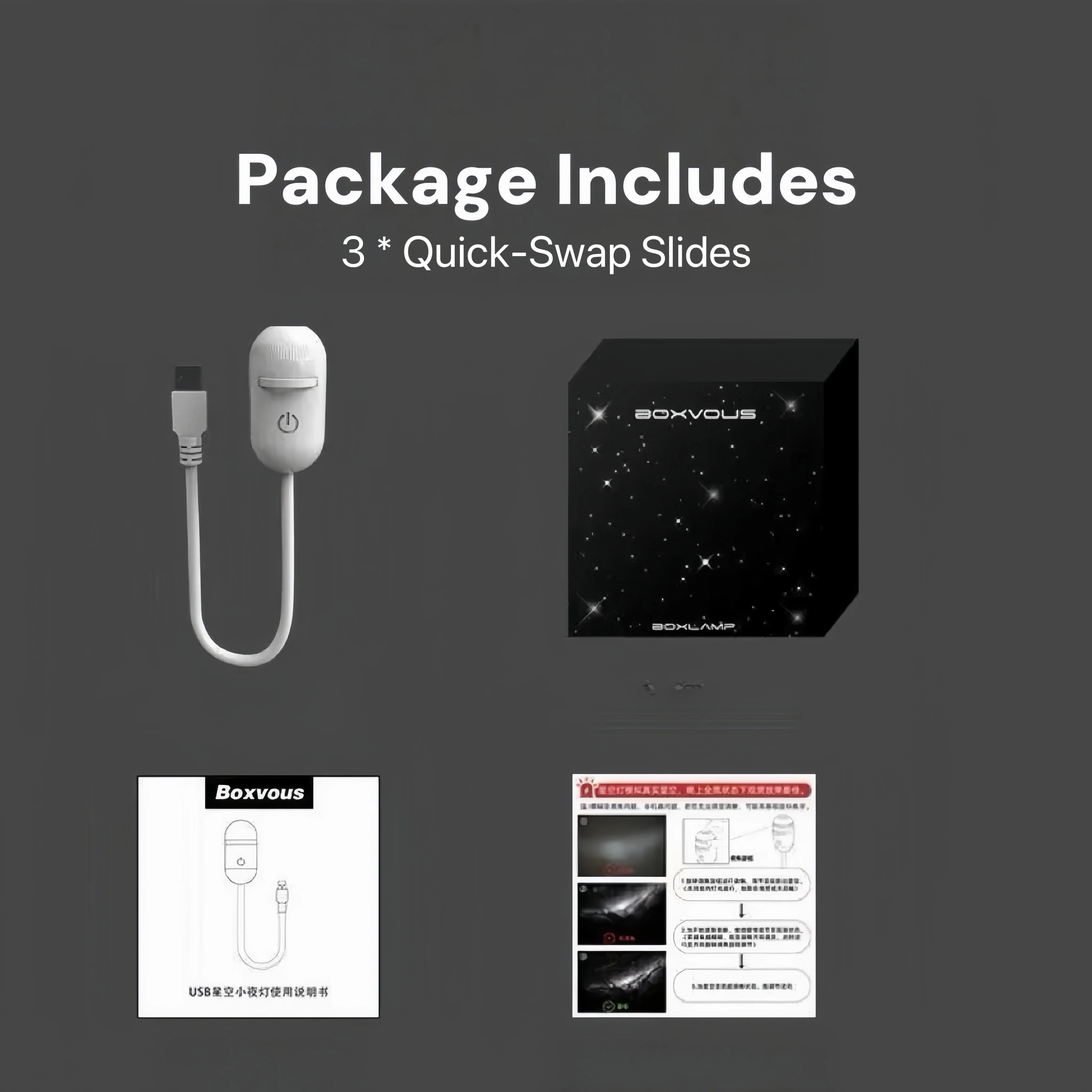 [GOLD] 2-in-1 USB Night Light + Galaxy Projector with Quick-Swap Slides - Image 4