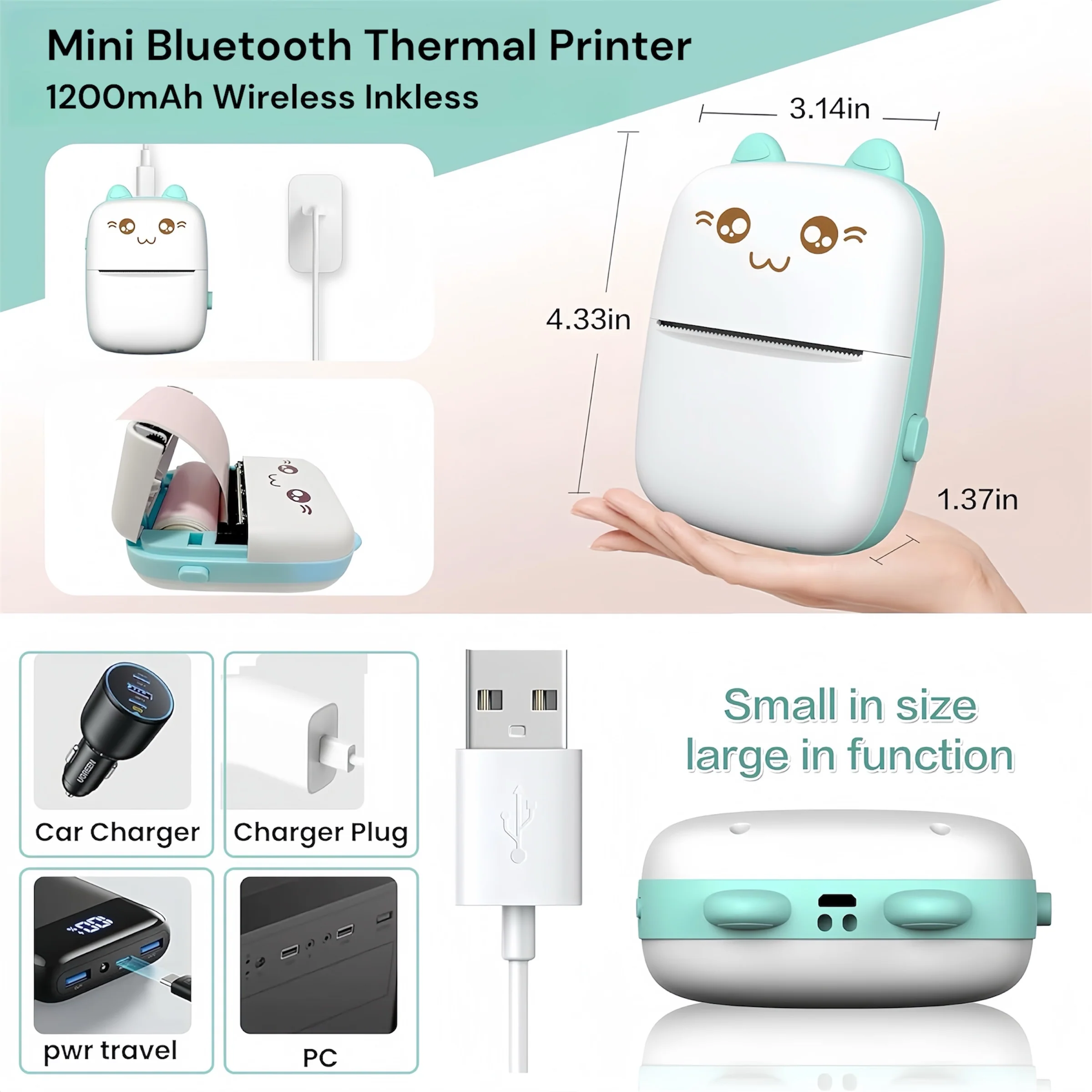 [GOLD] Mini Bluetooth Thermal Printer – Fun & Easy Wireless Printing - Image 2