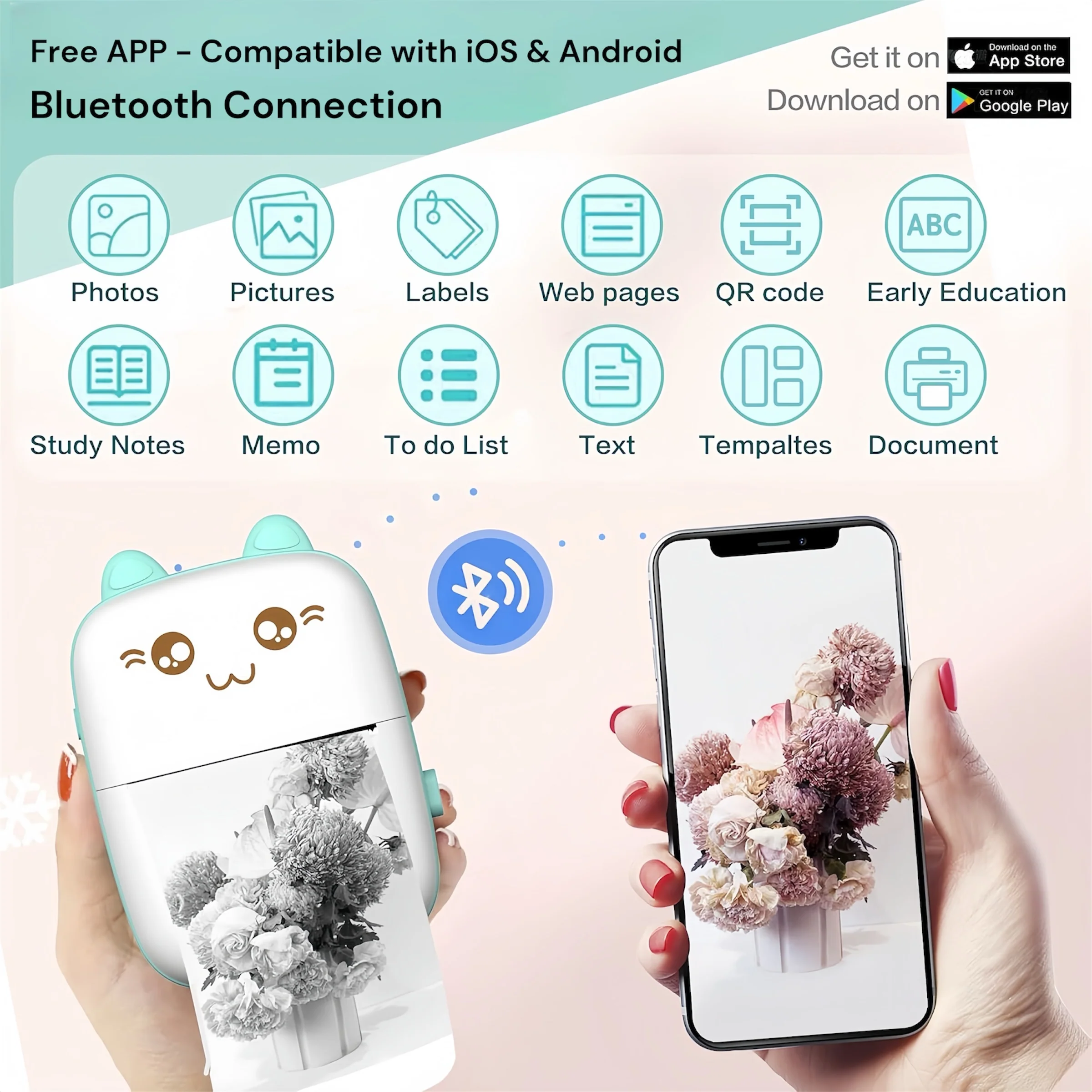 [GOLD] Mini Bluetooth Thermal Printer – Fun & Easy Wireless Printing - Image 3