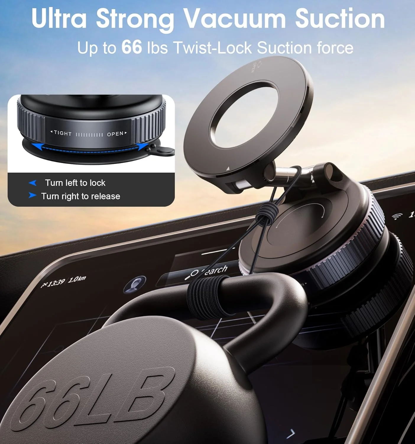 [GOLD] Snanen 360° Magnetic Suction Phone Mount - The Ultimate Hands-Free Holder - Image 2