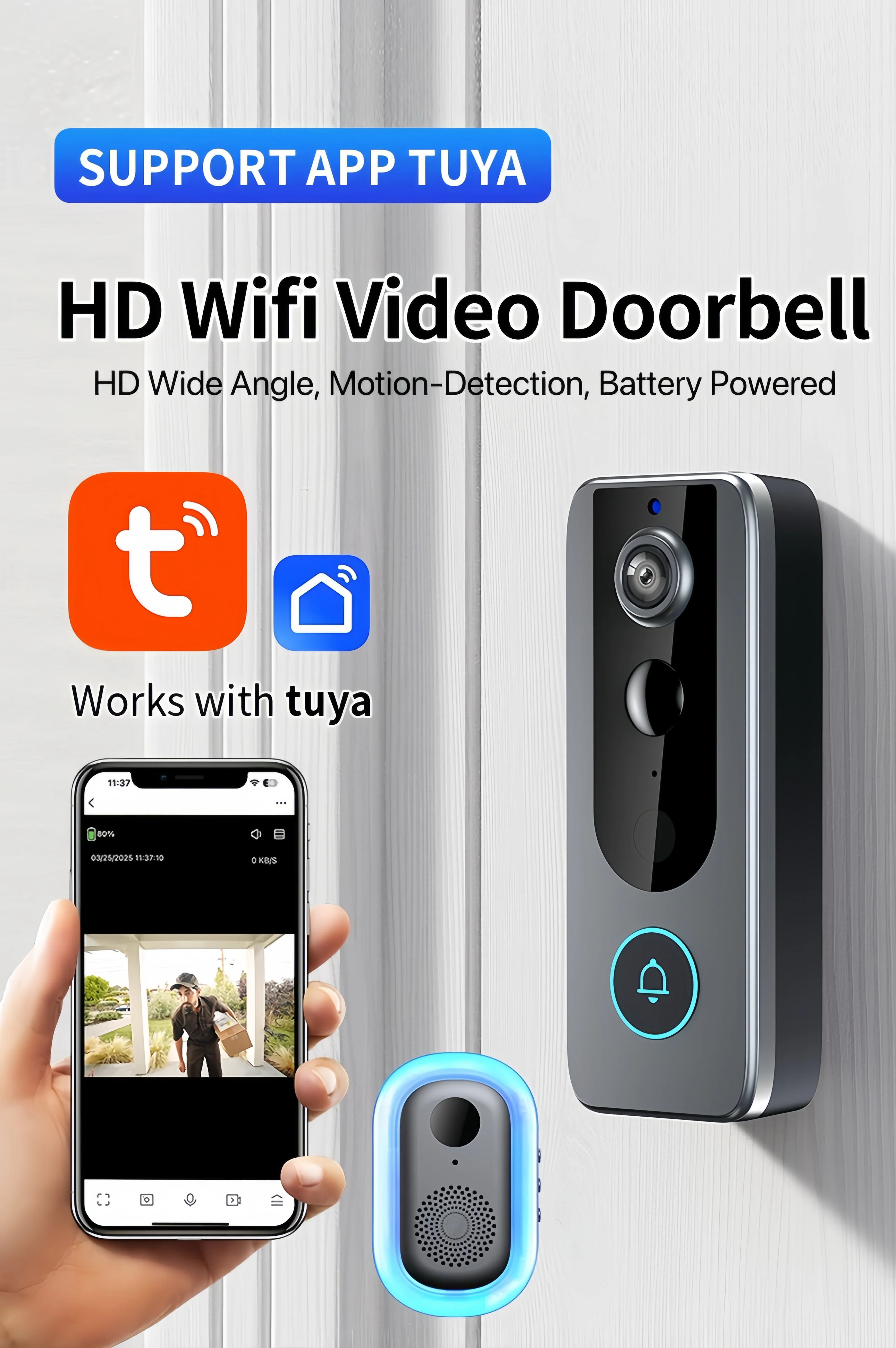 [GOLD] GuardianBell Pro – Smart WiFi Doorbell & Security Cam in One - Image 2