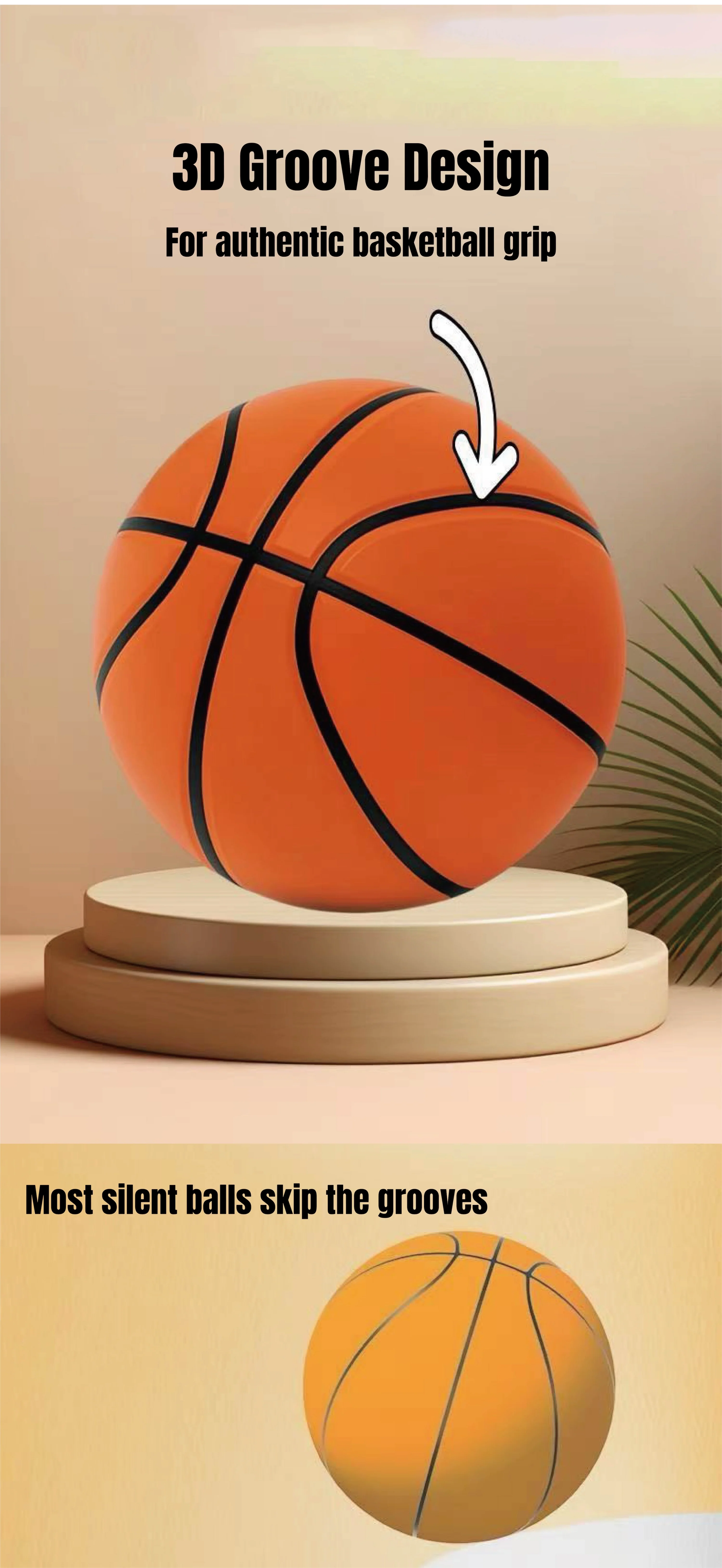 [GOLD] HushBall – Size 7 Quiet Indoor Basketball - Image 4