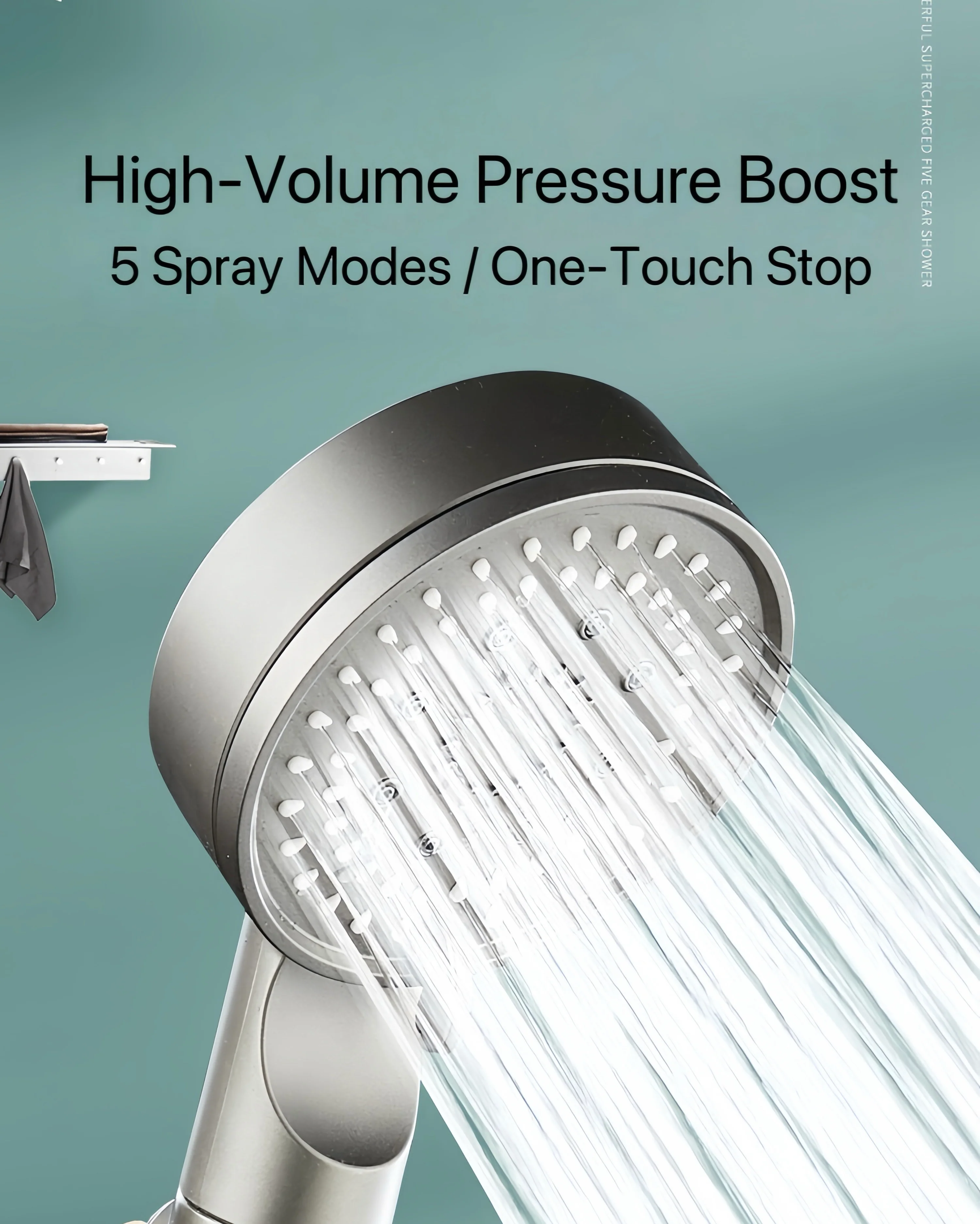[GOLD] HydroBoost High Pressure 5-Mode Filtered Shower Head - Image 2