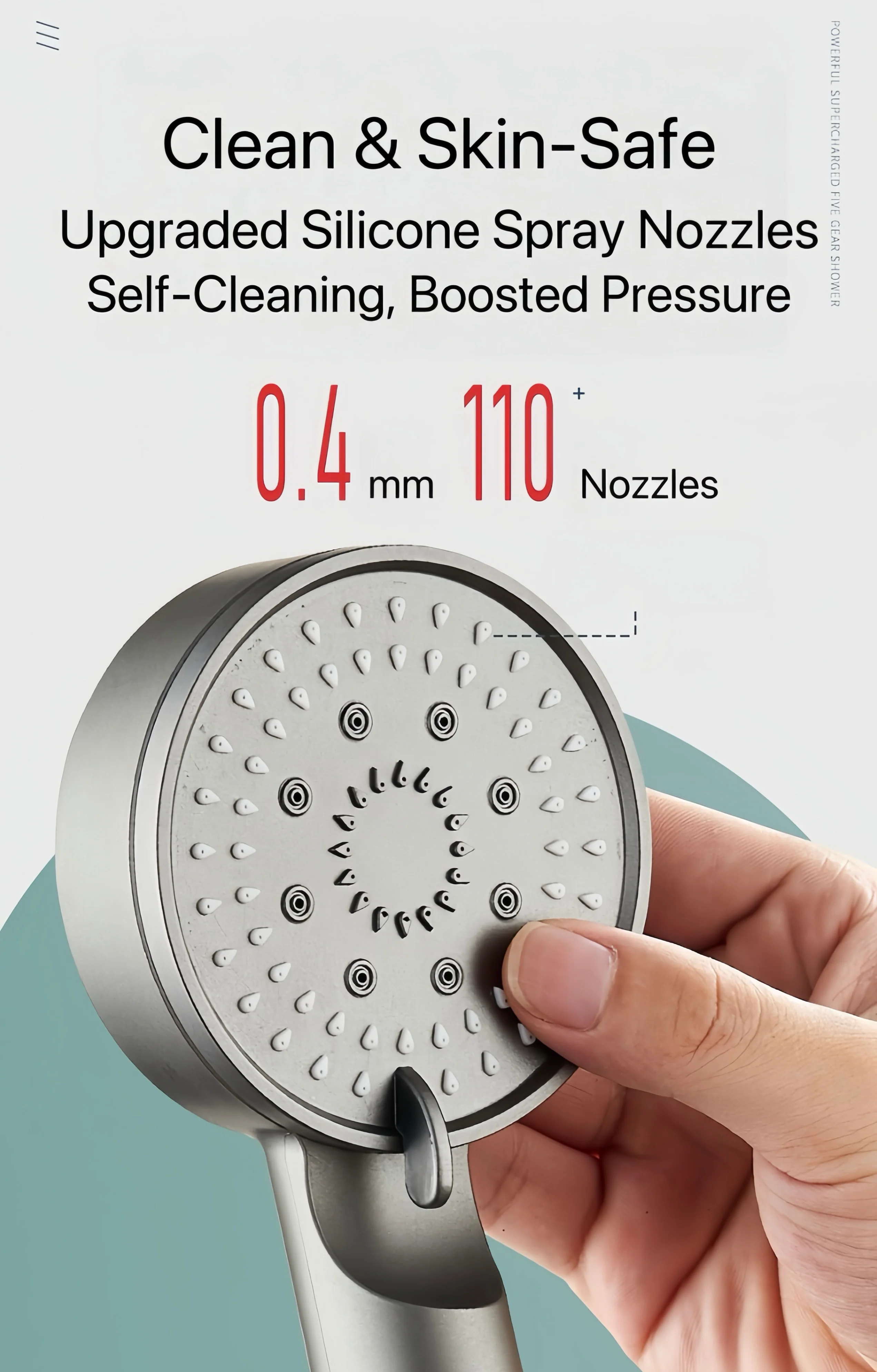 [GOLD] HydroBoost High Pressure 5-Mode Filtered Shower Head - Image 4