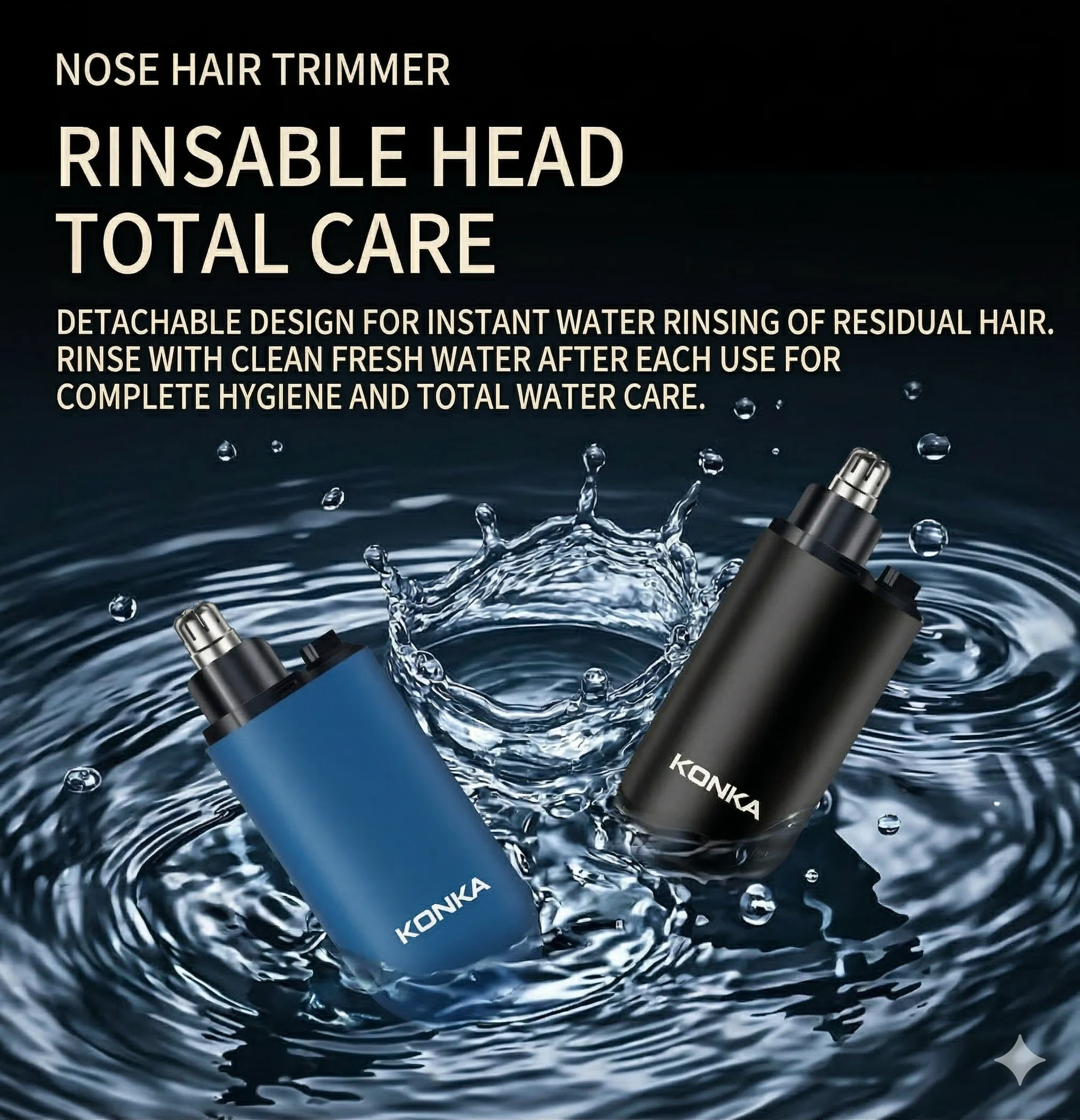 [GOLD] KONKA Pocket Electric Nose Hair Trimmer - Image 7
