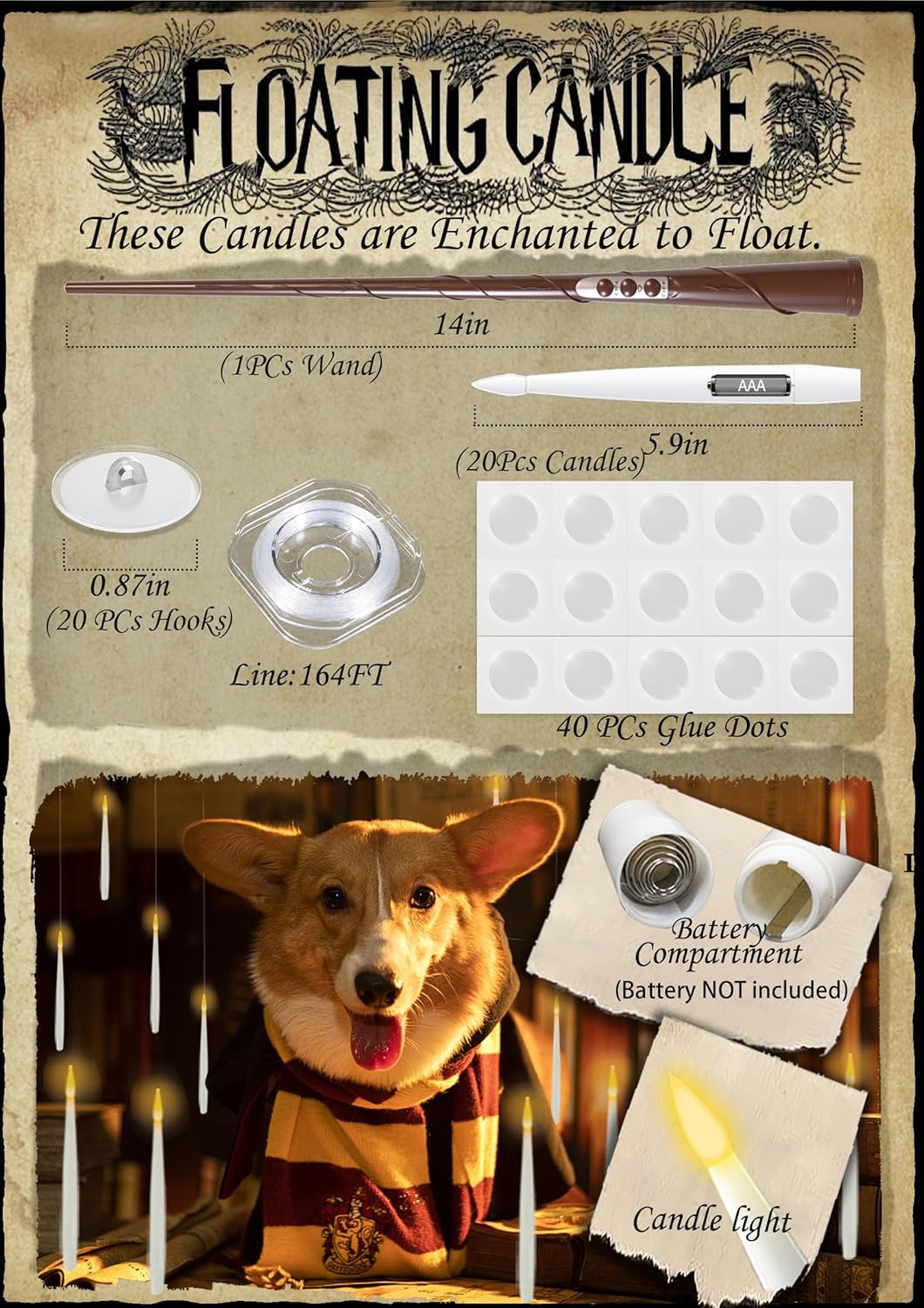 [GOLD] SpellGlow Floating Candles - Image 3
