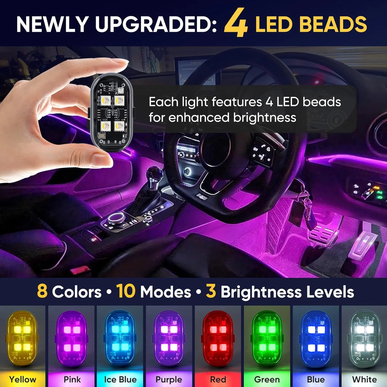 [GOLD] LumeX Flux – Wireless RGB LED Lights with Remote Control - Image 2