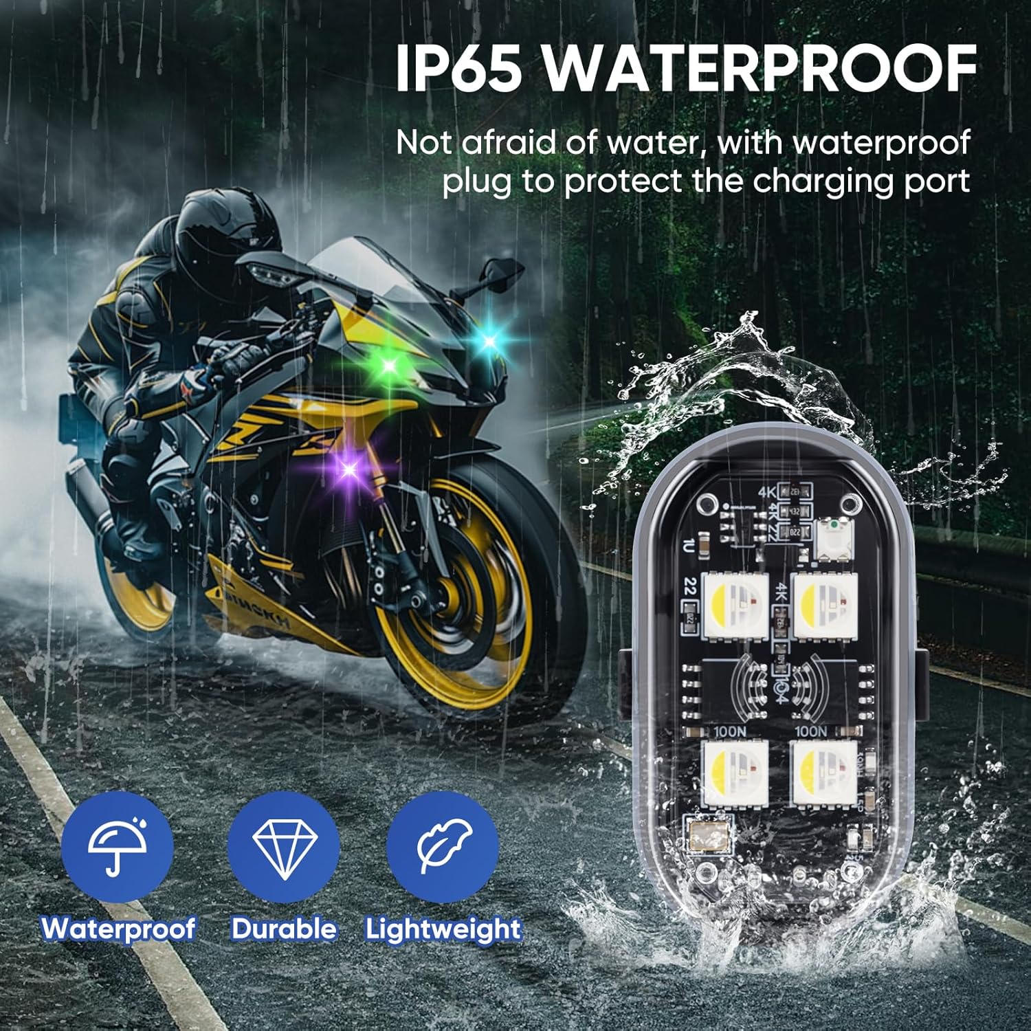 [GOLD] LumeX Flux – Wireless RGB LED Lights with Remote Control - Image 5