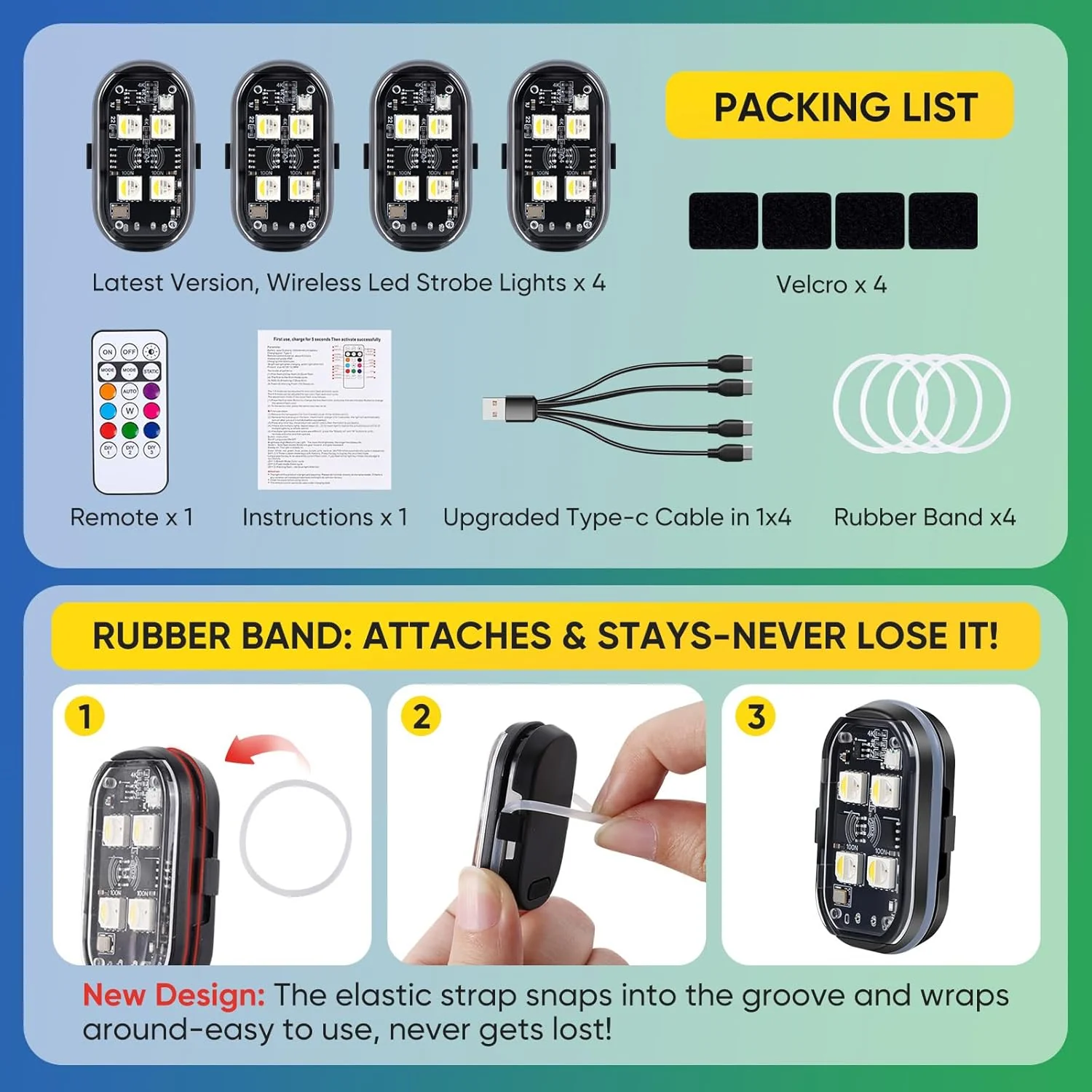 [GOLD] LumeX Flux – Wireless RGB LED Lights with Remote Control - Image 8