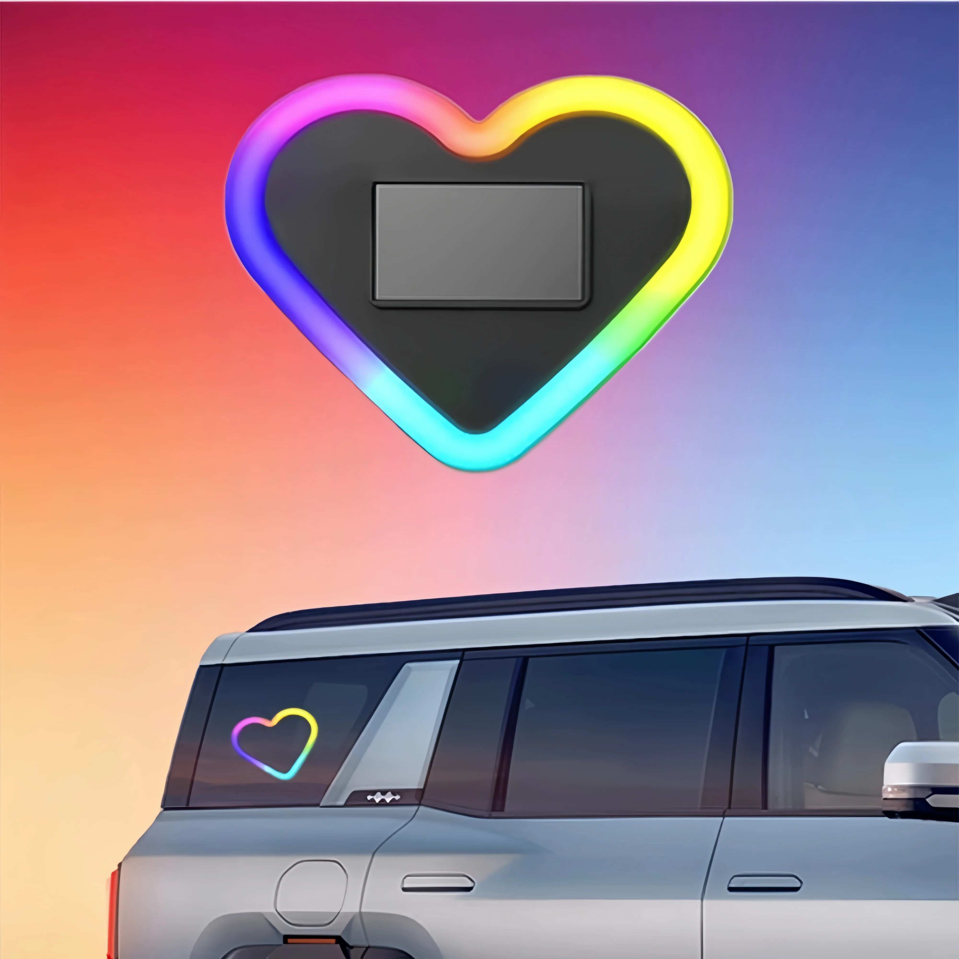 [GOLD] LumiHeart RGB Wireless Car Window Light With Smart Lighting - Image 2