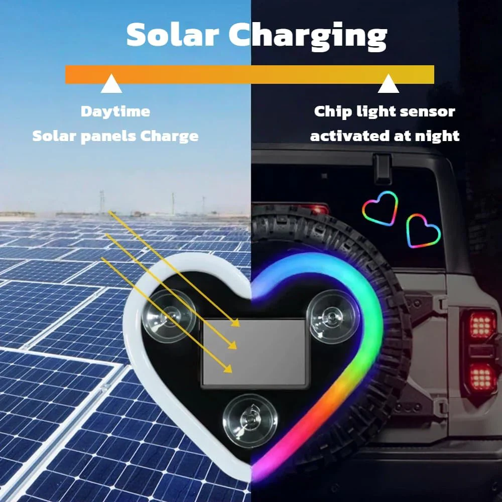 [GOLD] LumiHeart RGB Wireless Car Window Light With Smart Lighting - Image 3