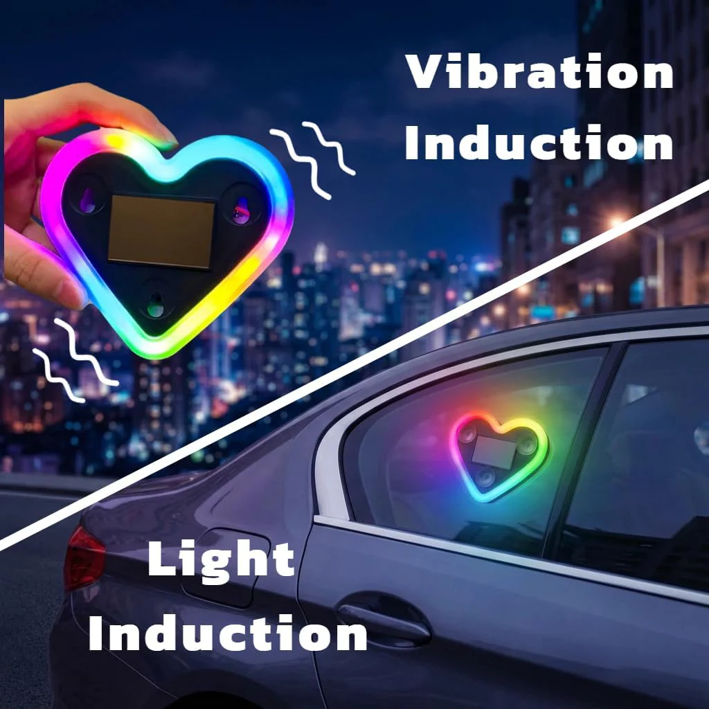 [GOLD] LumiHeart RGB Wireless Car Window Light With Smart Lighting - Image 4