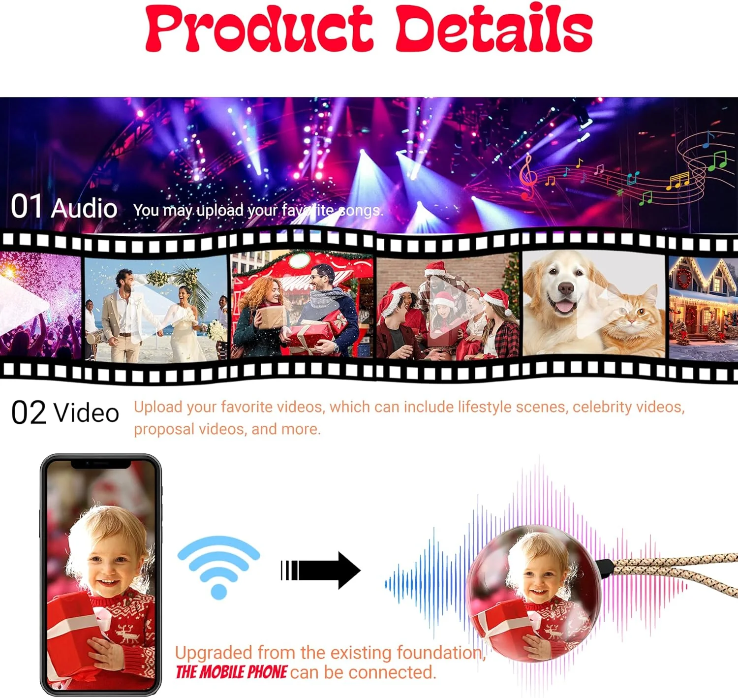 [GOLD] LumiOrb WiFi Crystal Ball – 3D Video & Photo Memory Sphere - Image 4