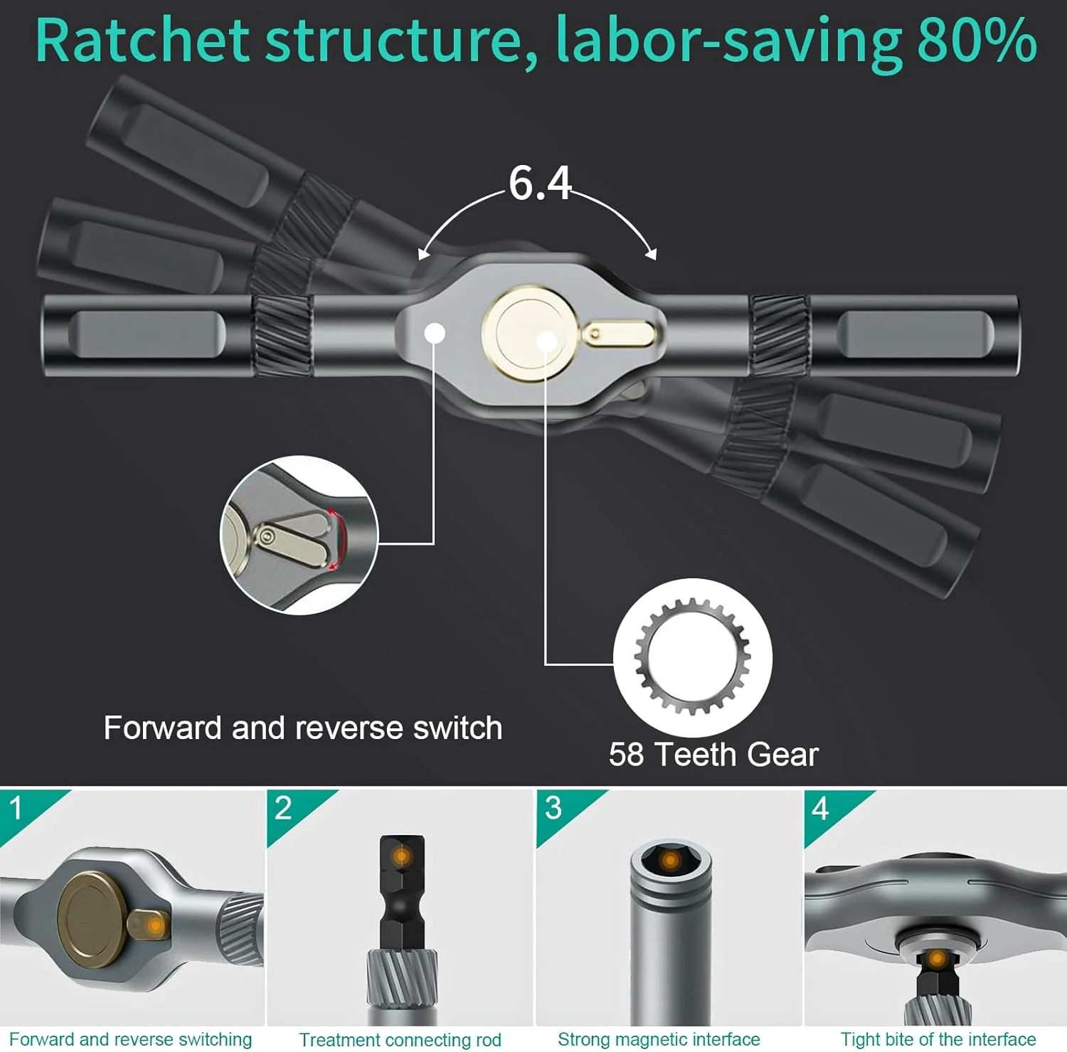 [GOLD] MagSnap Ratchet Precision Screwdriver Set – Modular Magnetic Repair Kit - Image 6