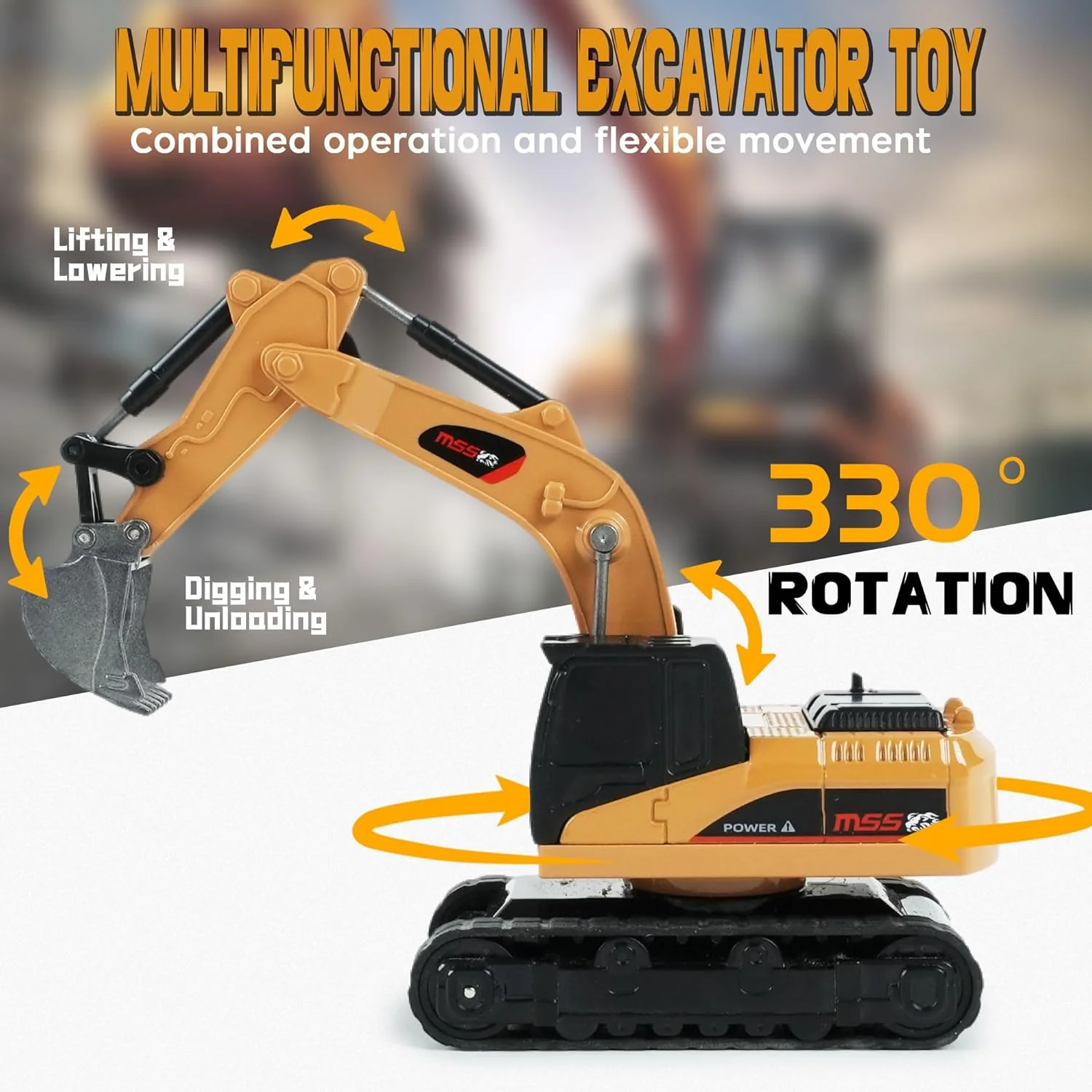[GOLD] MicroCrew™ Mini RC Construction Series – Pocket Dump Truck, Excavator & Forklift Set - Image 7