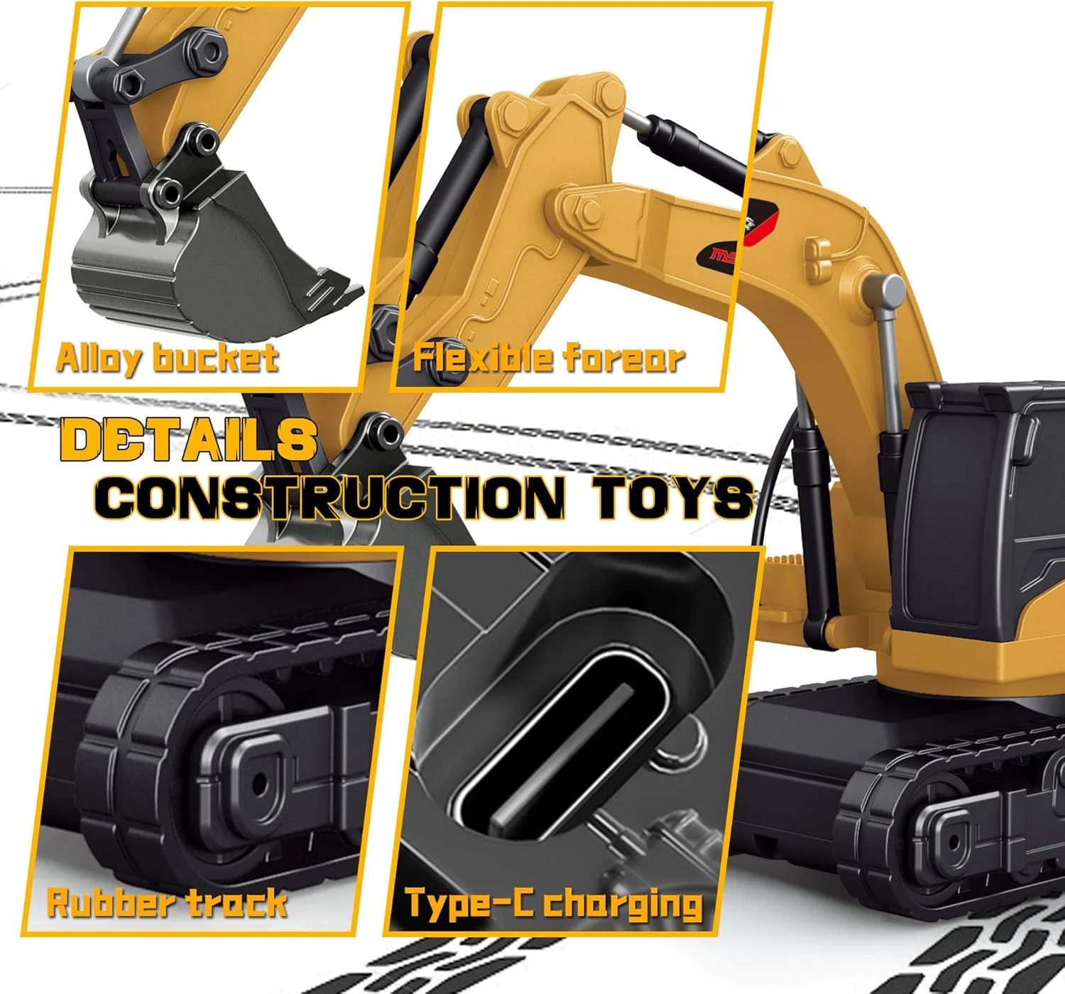 [GOLD] MicroCrew™ Mini RC Construction Series – Pocket Dump Truck, Excavator & Forklift Set - Image 8