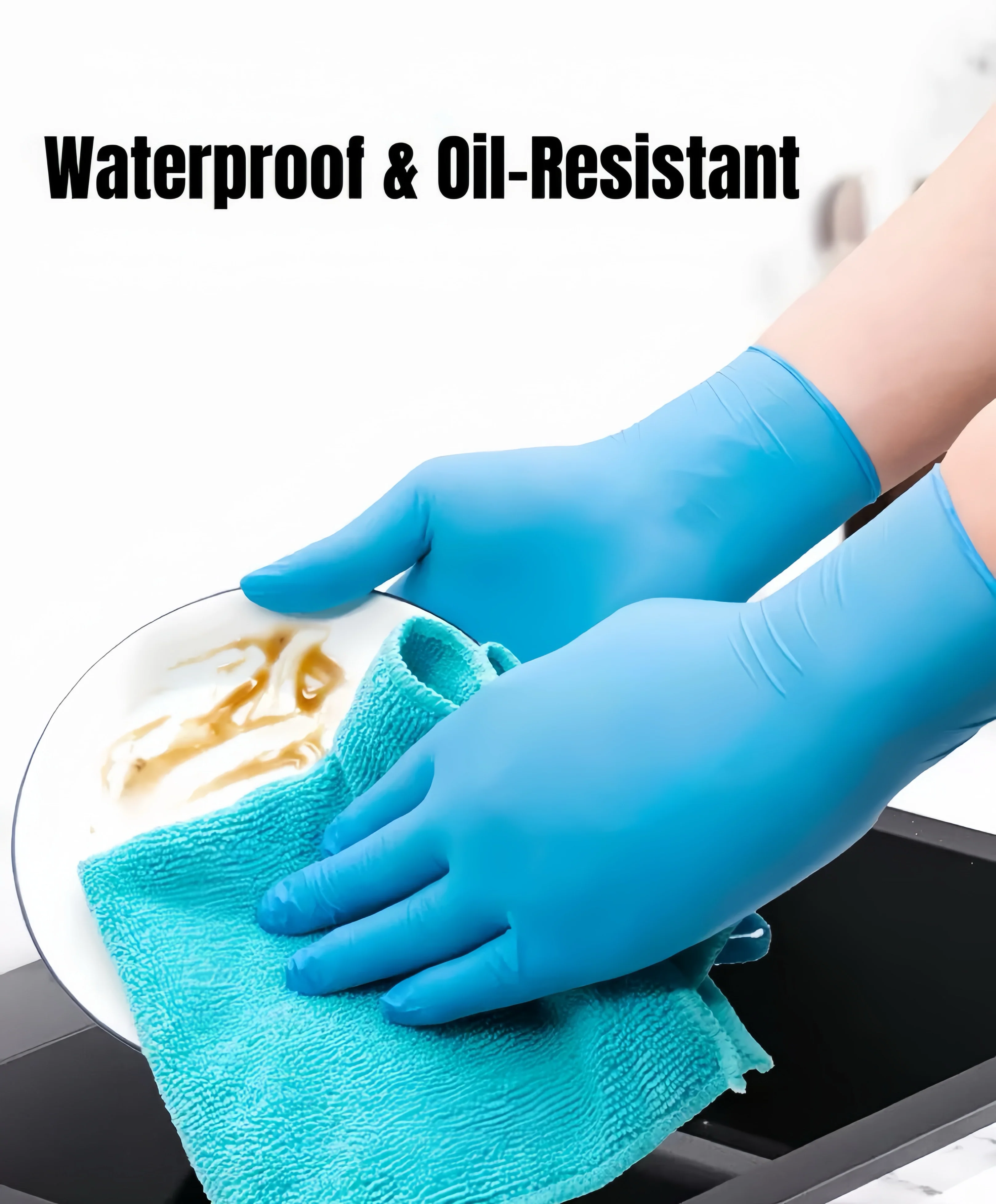 [GOLD] Multi-Purpose Thick Nitrile Gloves – Touchscreen-Friendly, Powder-Free & Latex-Free, Chemical-Resistant - Image 3