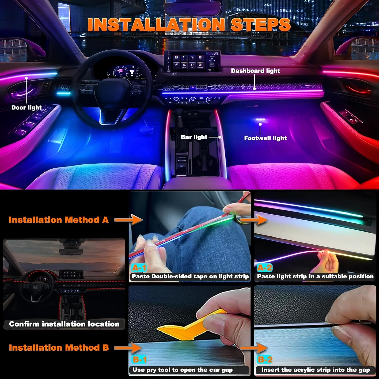 [GOLD] NeoFlow Dynamic RGB Interior Light Kit - Image 6