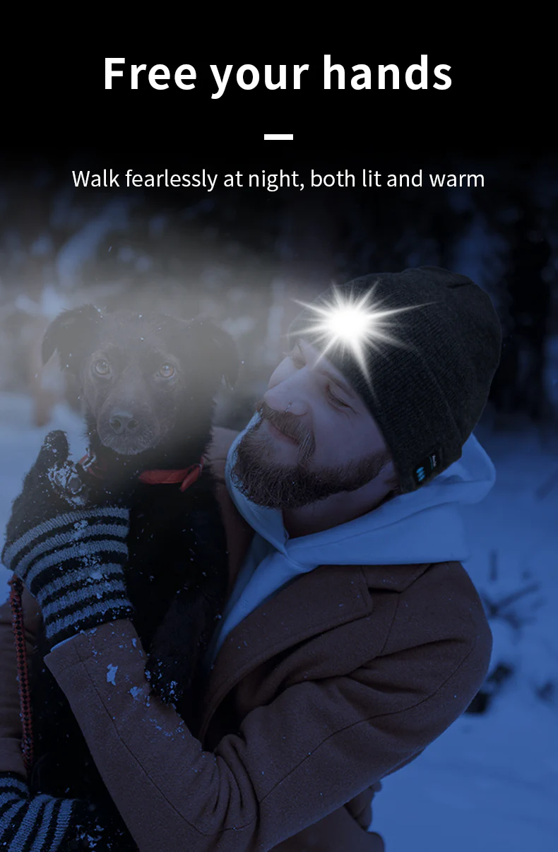 [GOLD] Smart Bluetooth Beanie with Headlamp - Image 5