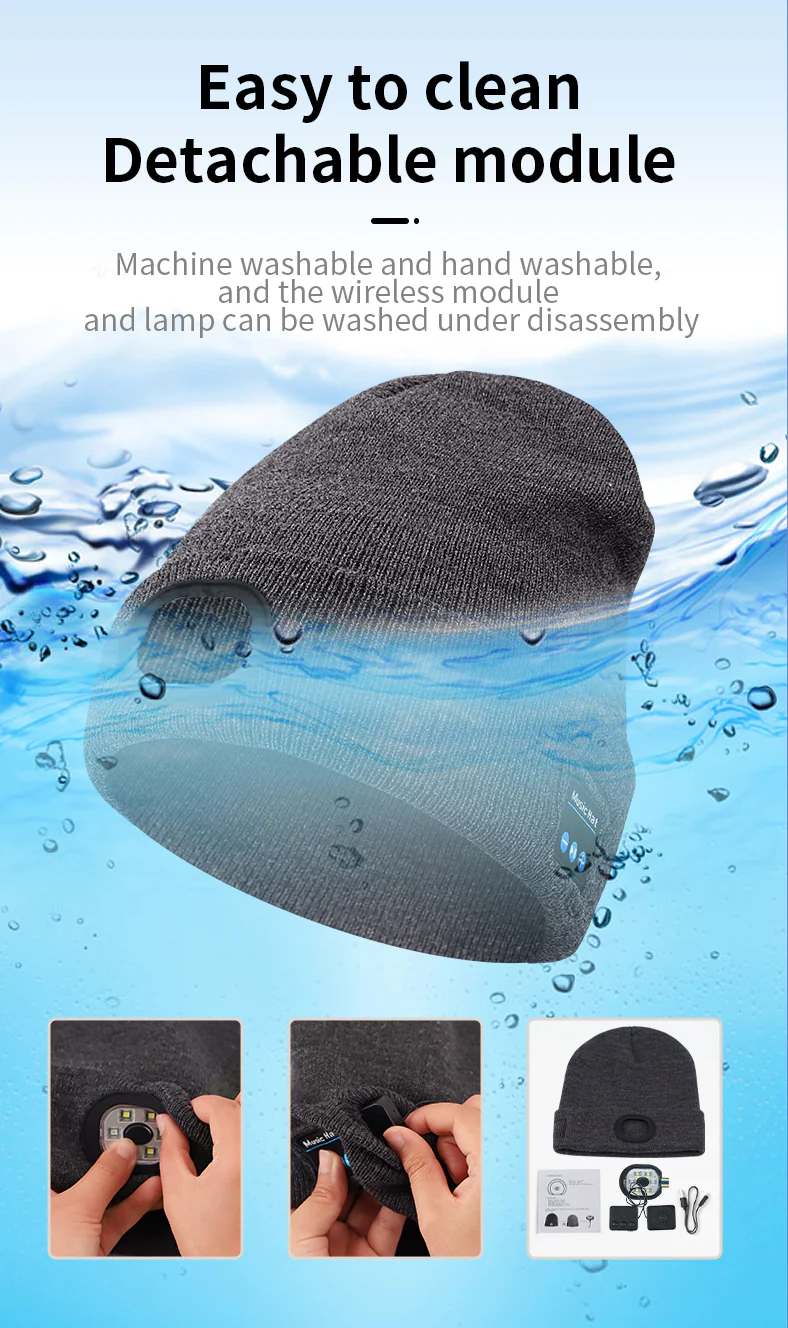 [GOLD] Smart Bluetooth Beanie with Headlamp - Image 7
