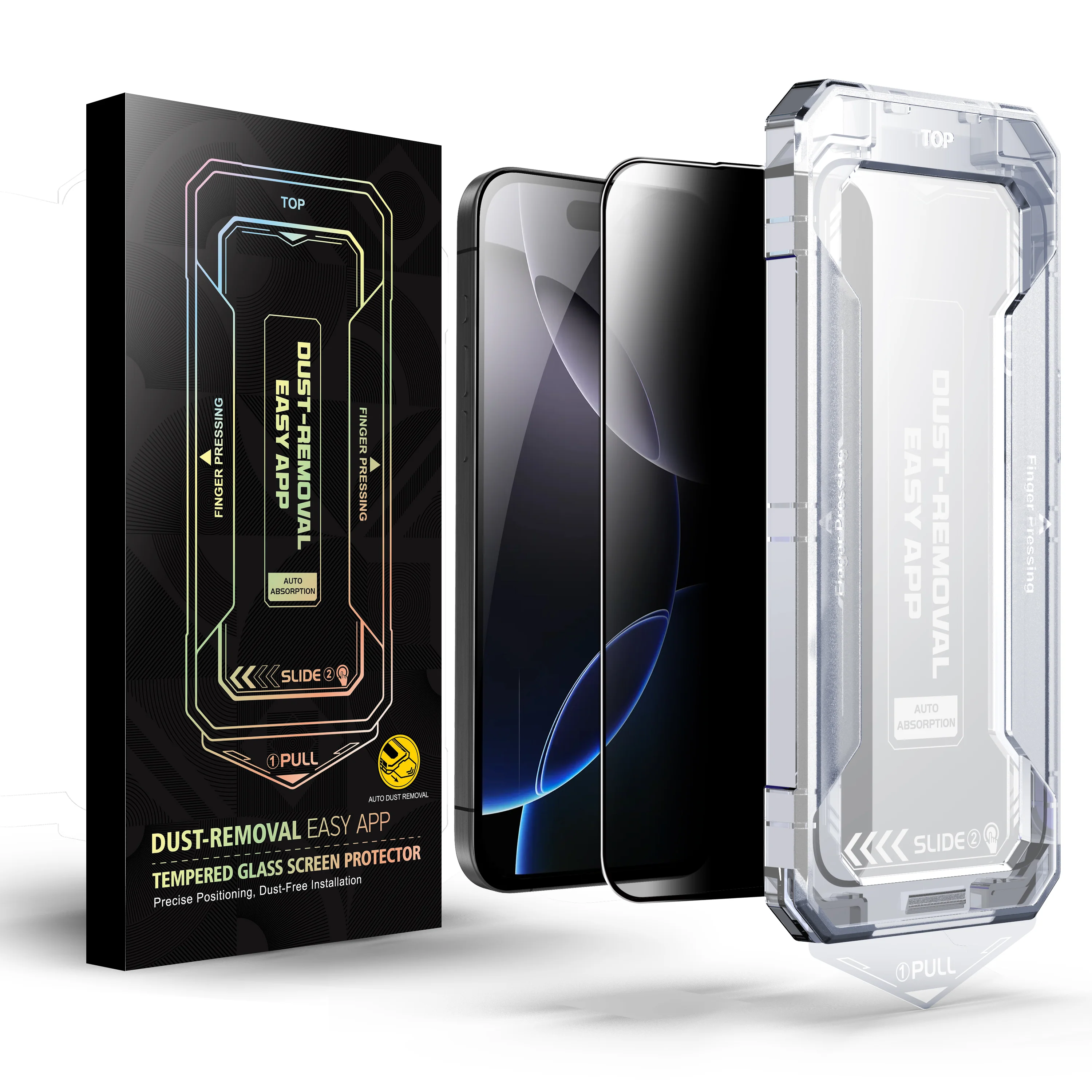 [GOLD] SmoothShield 2 Packs – Tempered Glass Screen Protector with Anti-Scratch Anti-Fingerprint Privacy & Auto Dust-Free Install - Image 2
