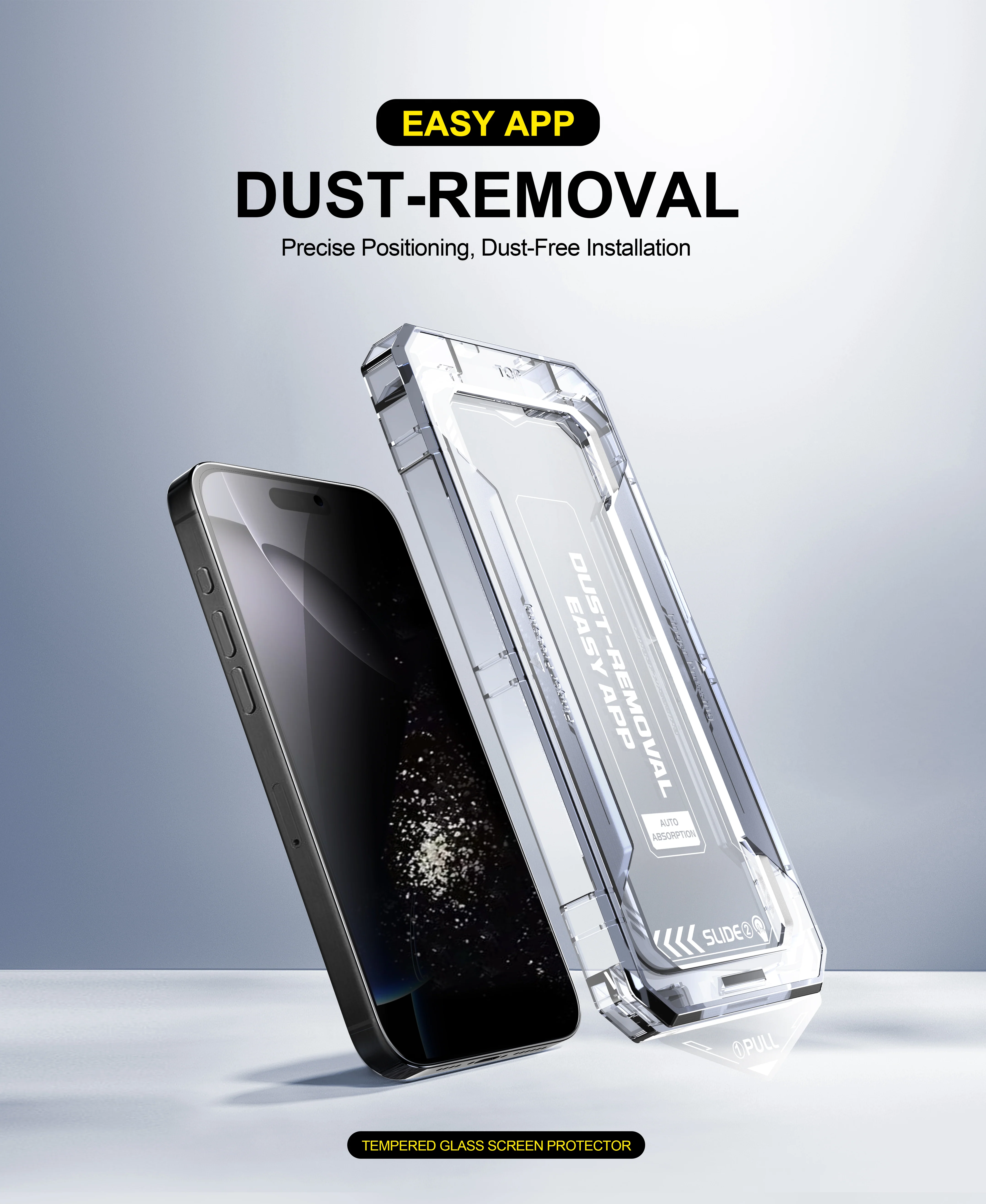 [GOLD] SmoothShield 2 Packs – Tempered Glass Screen Protector with Anti-Scratch Anti-Fingerprint Privacy & Auto Dust-Free Install - Image 4