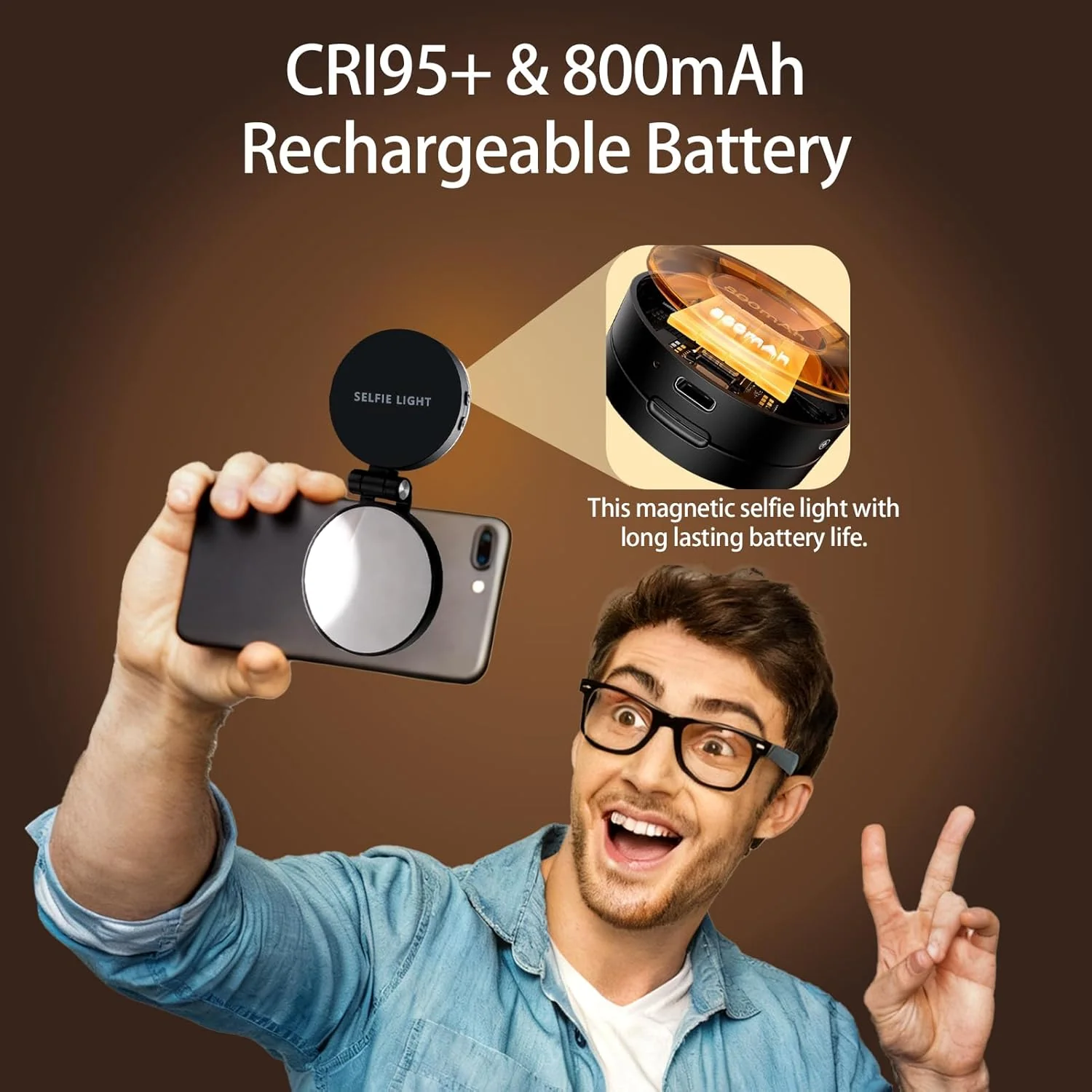 [GOLD] SnapLite Pro – CRI 95+ Magnetic 3-in-1 Selfie Light with Mirror - Image 6