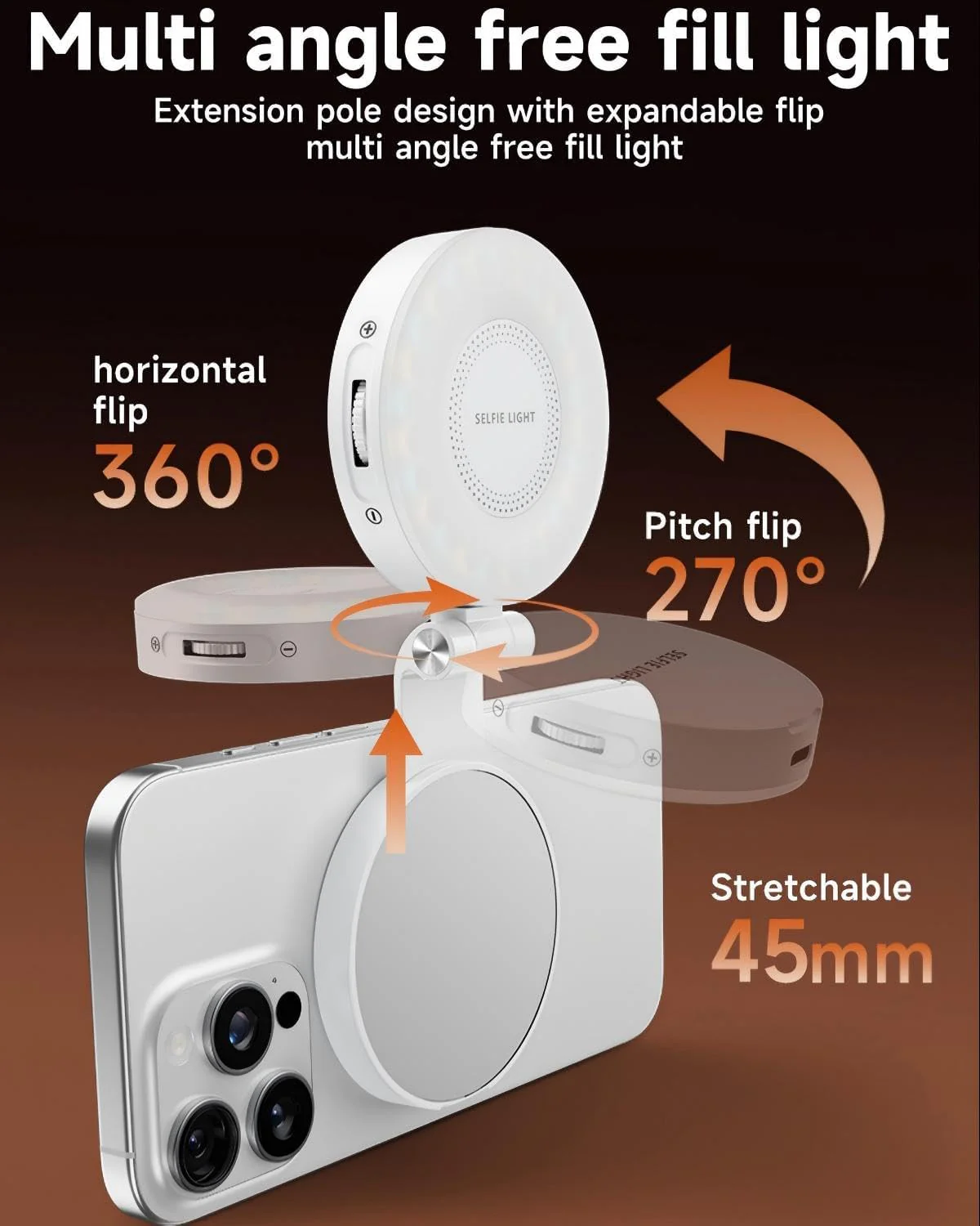 [GOLD] SnapLite Pro – CRI 95+ Magnetic 3-in-1 Selfie Light with Mirror - Image 7