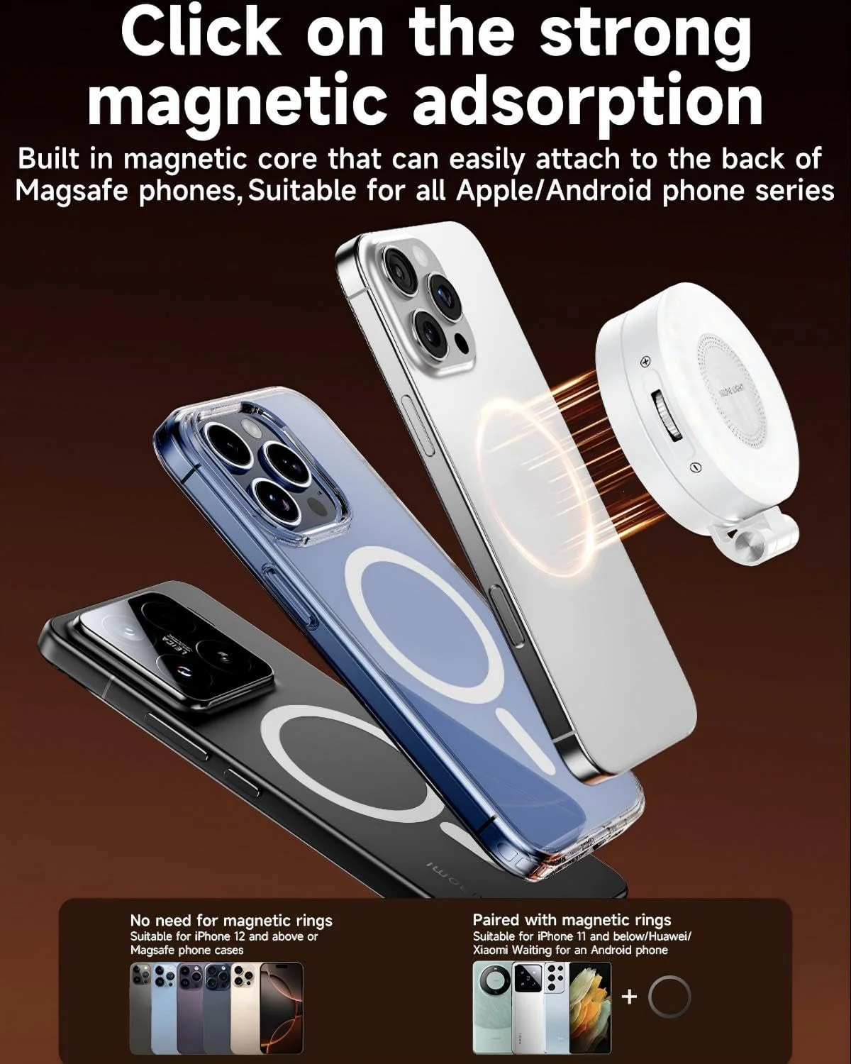 [GOLD] SnapLite Pro – CRI 95+ Magnetic 3-in-1 Selfie Light with Mirror - Image 8