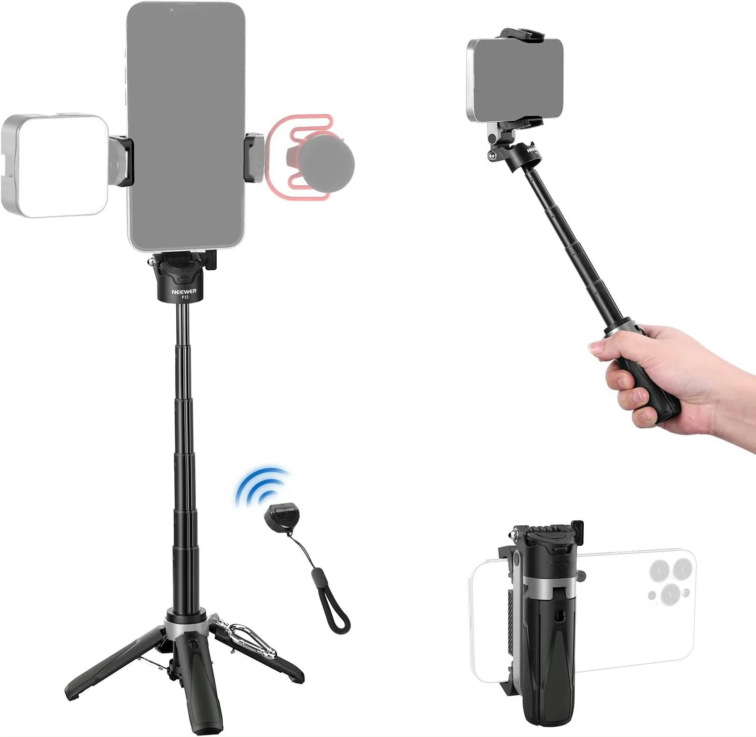 [GOLD] SnapPro 3-in-1 Creator Stick – Tripod, Selfie, Grip - Image 2