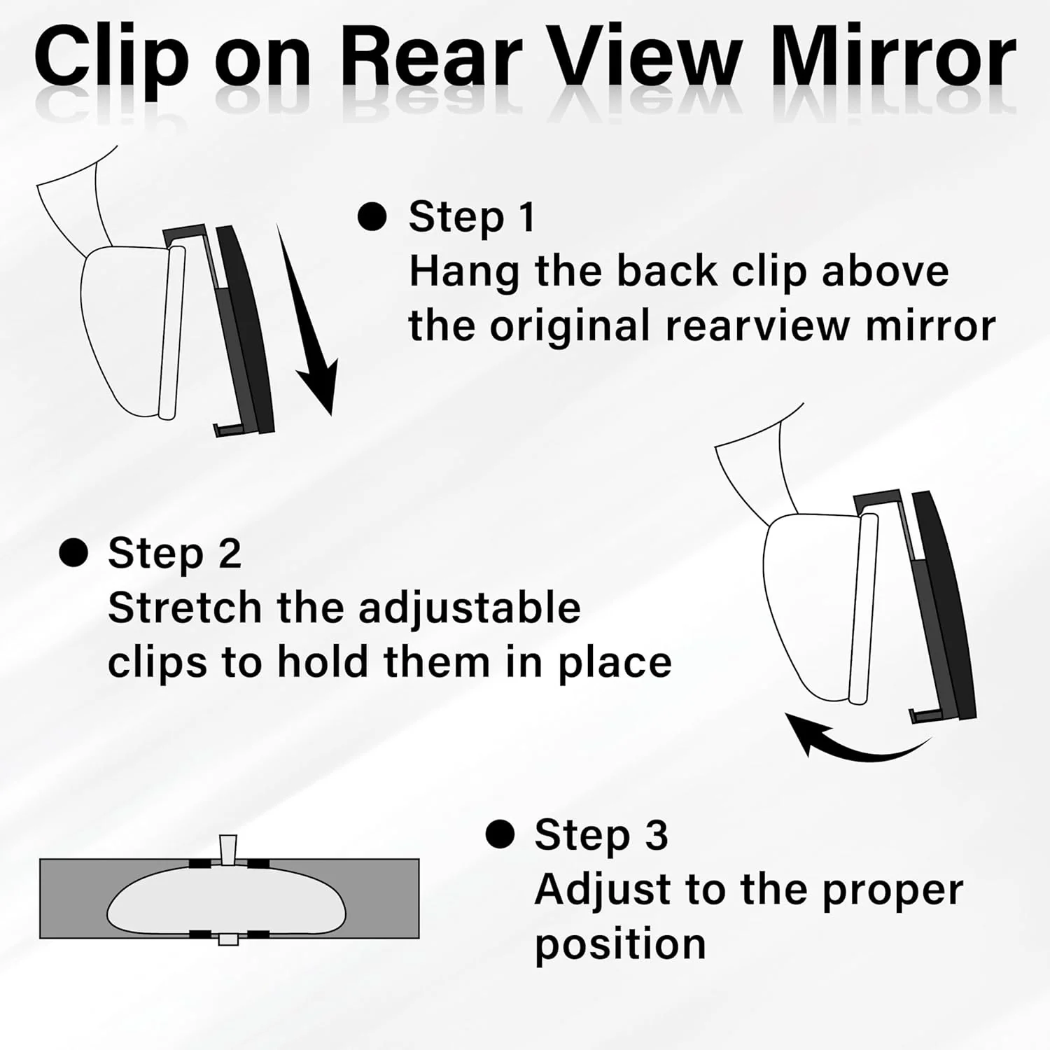 [GOLD] SnapView Panoramic Clip-On Rearview Mirror - Image 4
