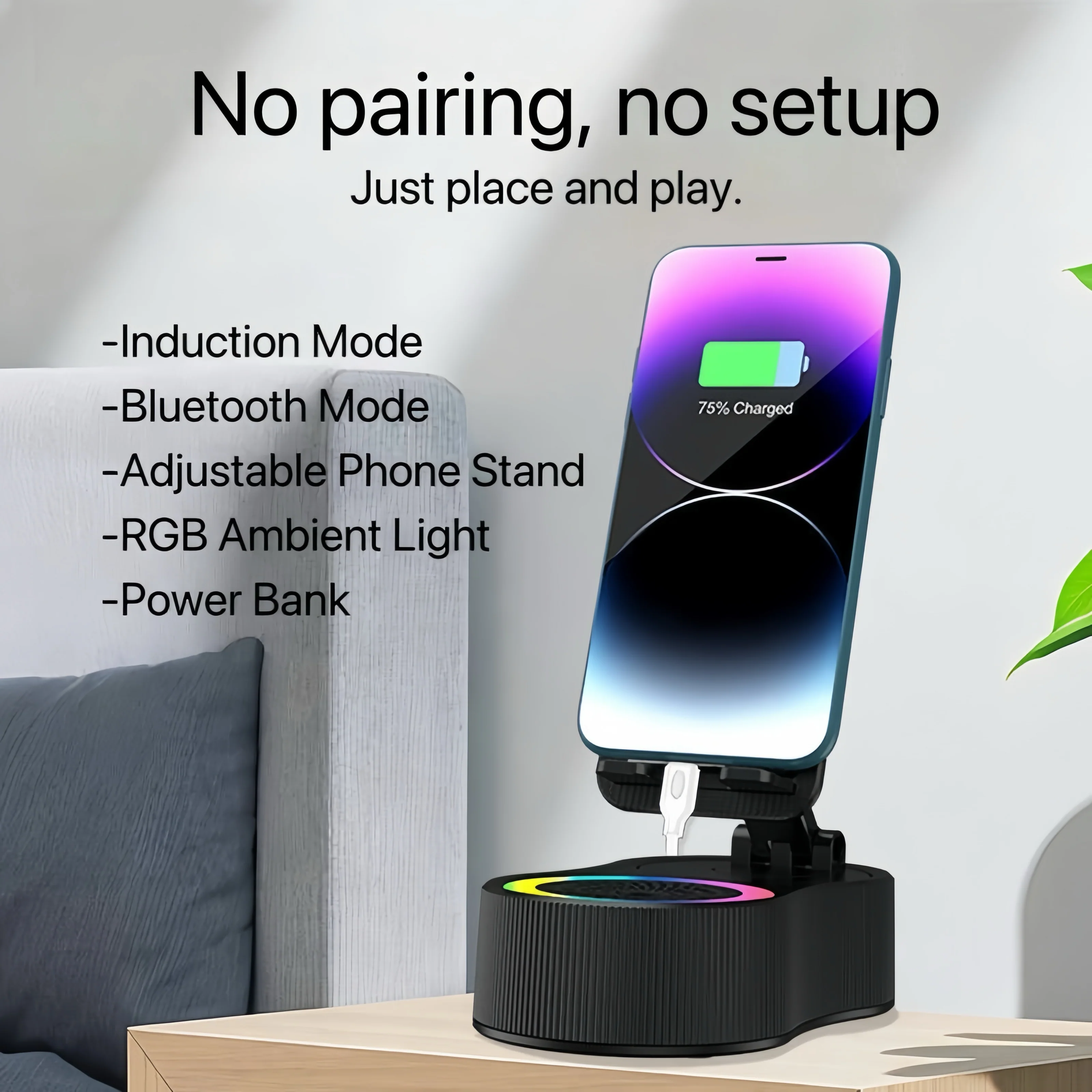 [GOLD] SonicDrop Dock – No-Pair Magic Speaker & Charging Stand - Image 2