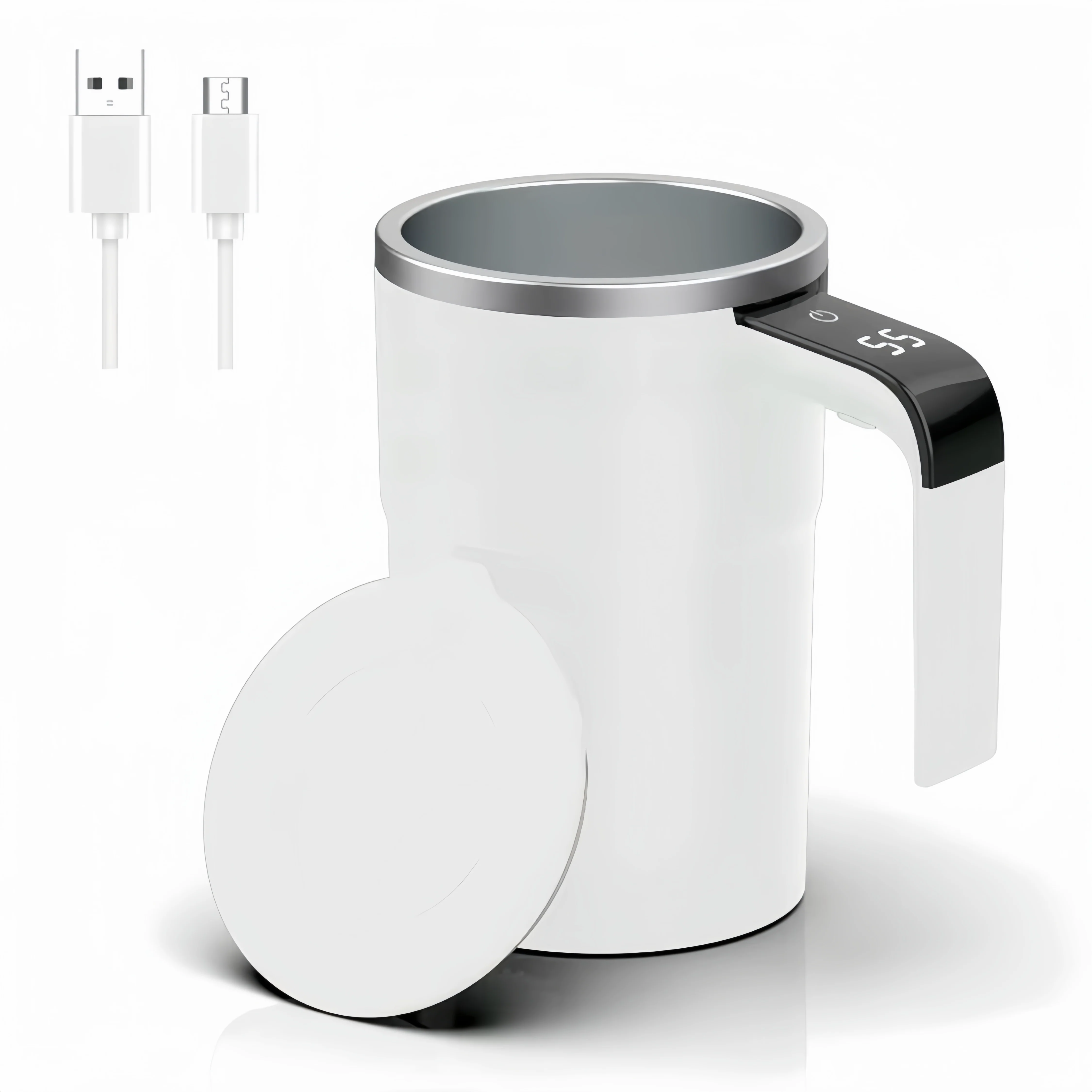 [GOLD] SpinBrew Mug – Self-Stirring Magnetic Coffee Cup with Temp Display - Image 10