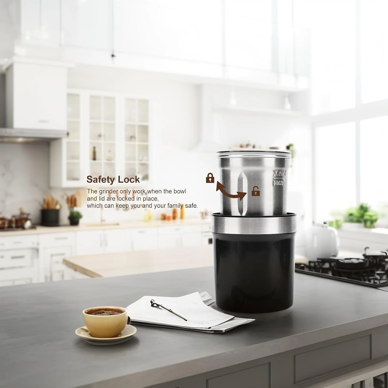 [GOLD] Voltix Electric Multi-Use Cup Grinder – Large Capacity Stainless Steel - Image 3