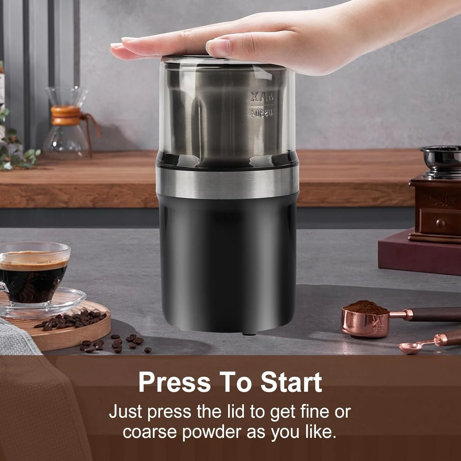 [GOLD] Voltix Electric Multi-Use Cup Grinder – Large Capacity Stainless Steel - Image 4