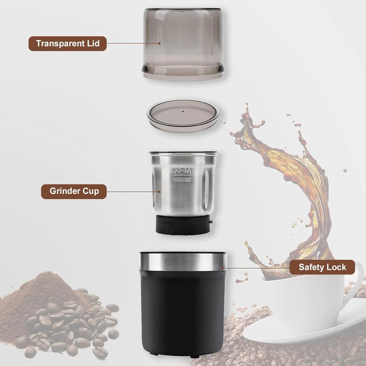 [GOLD] Voltix Electric Multi-Use Cup Grinder – Large Capacity Stainless Steel - Image 5