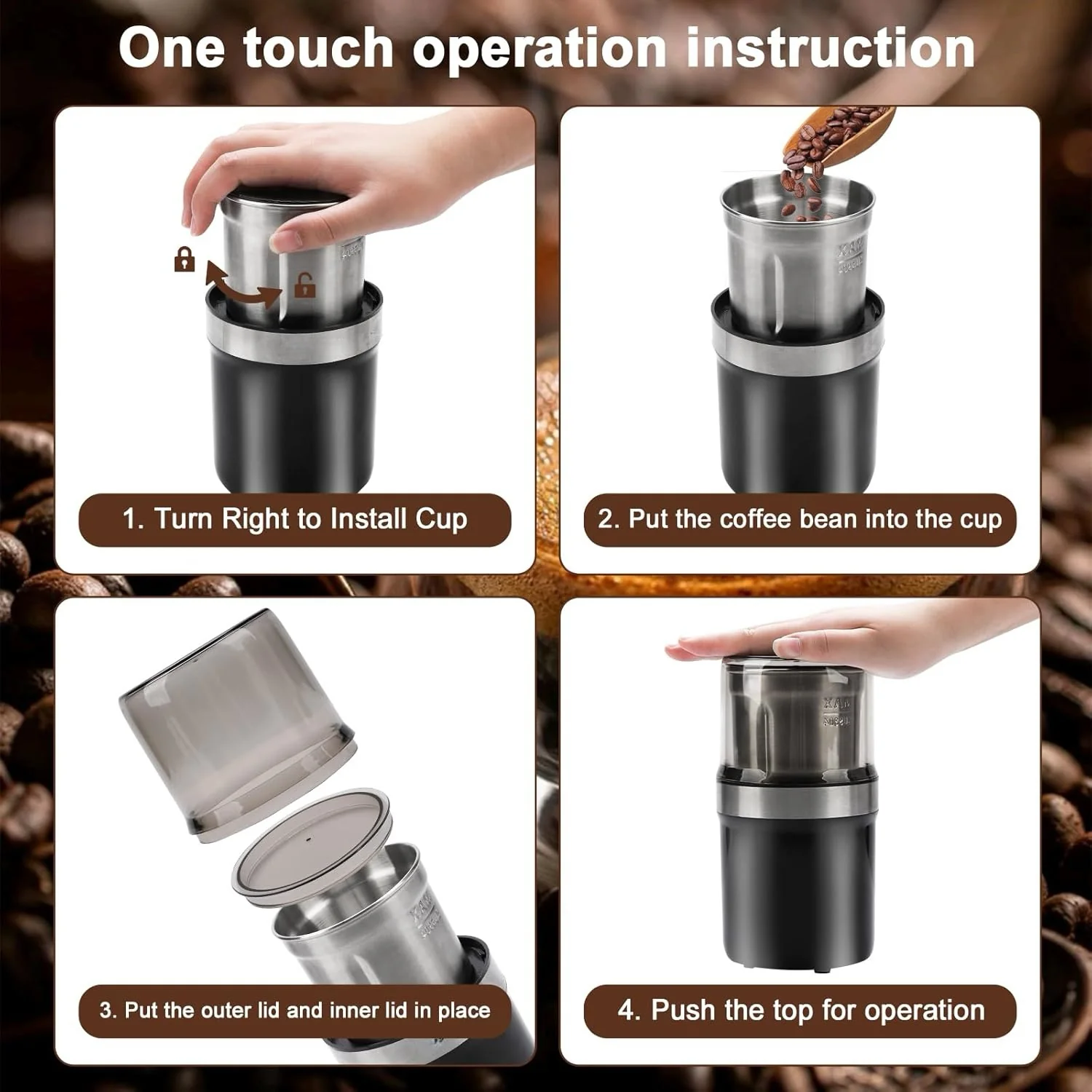 [GOLD] Voltix Electric Multi-Use Cup Grinder – Large Capacity Stainless Steel - Image 6