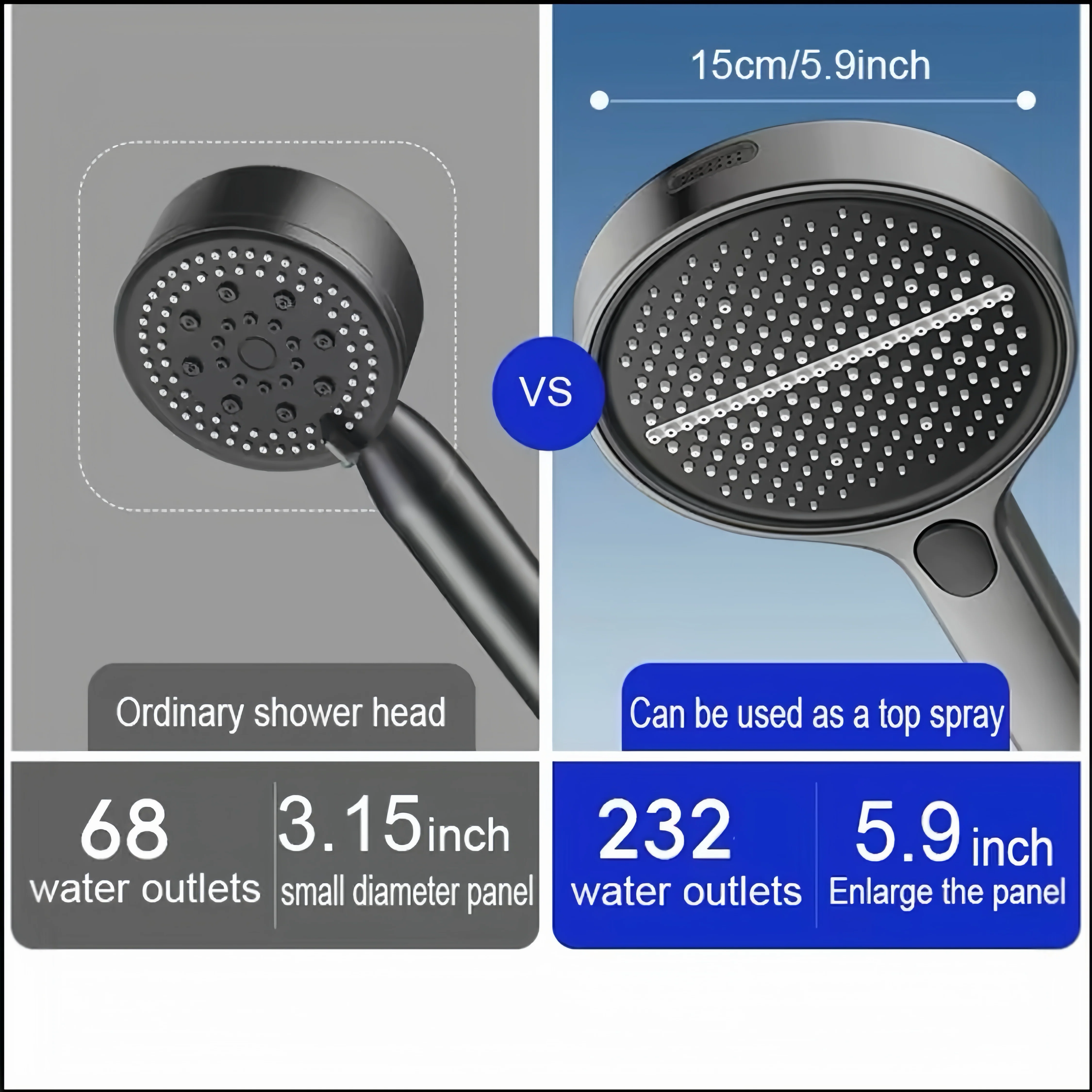 [GOLD] VortexRain XL Wide-Coverage 4-Mode Handheld Shower Head - Image 4