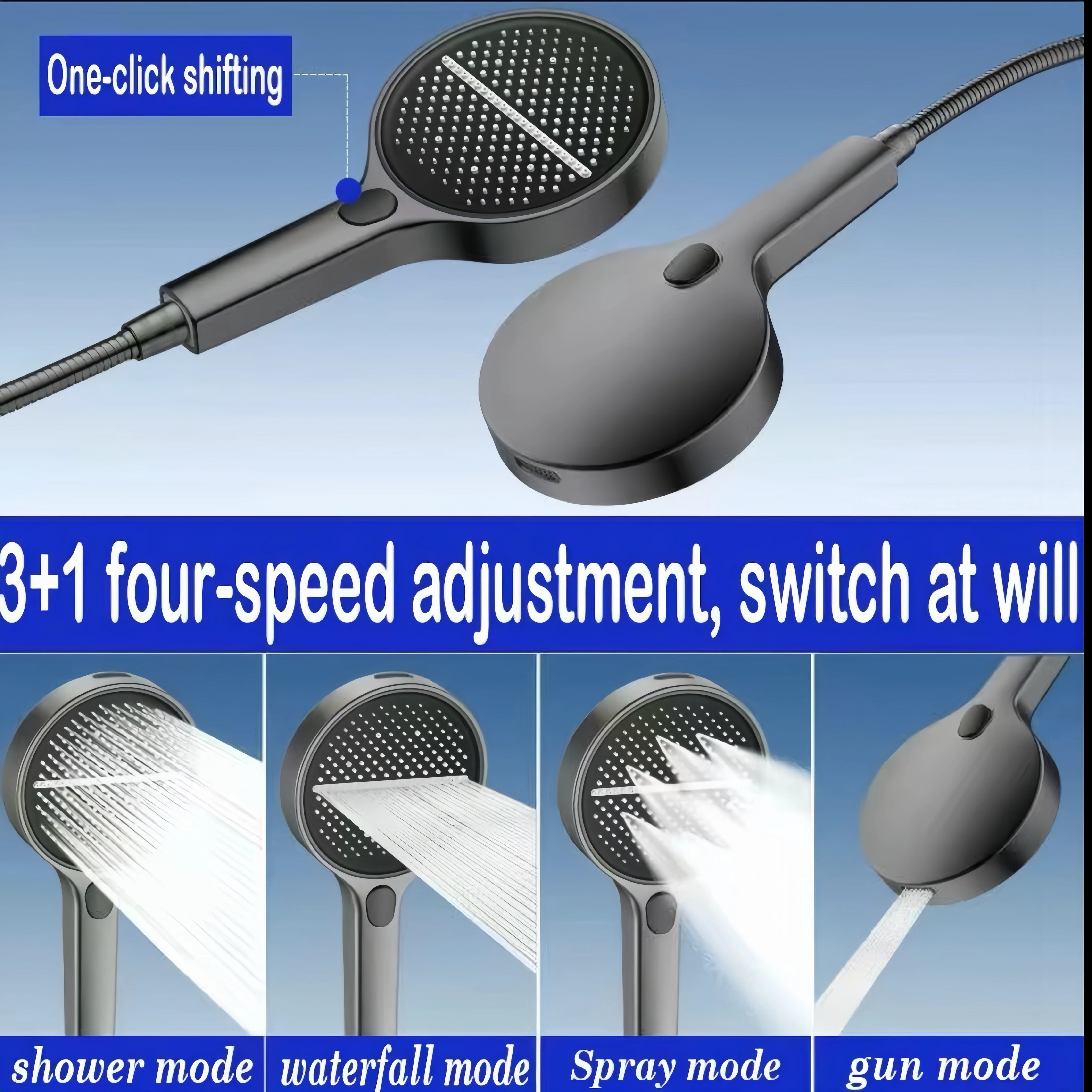 [GOLD] VortexRain XL Wide-Coverage 4-Mode Handheld Shower Head - Image 6